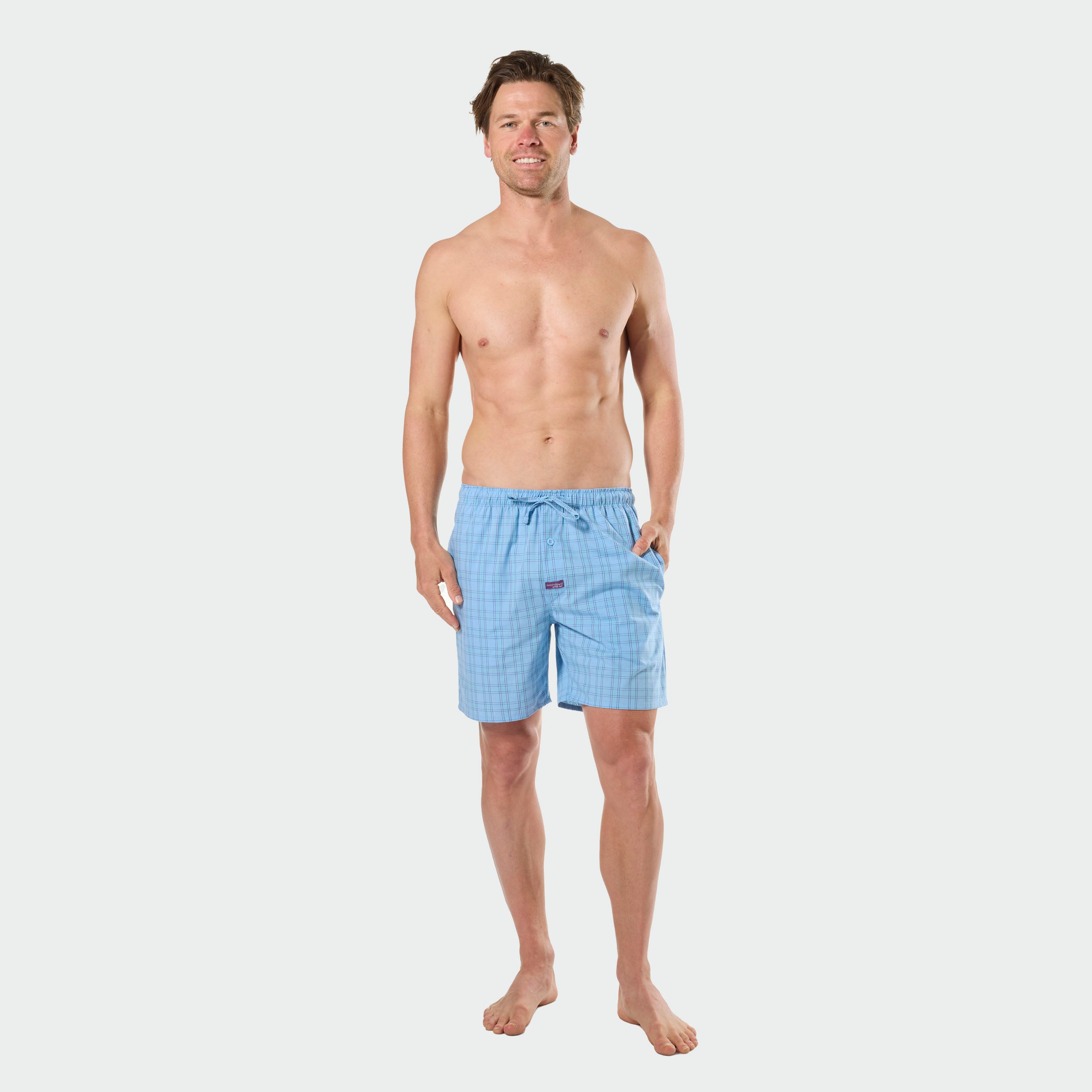 Mitchdowd Mens Sunny Crocodile and Squares 2 Pack Sleep Shorts