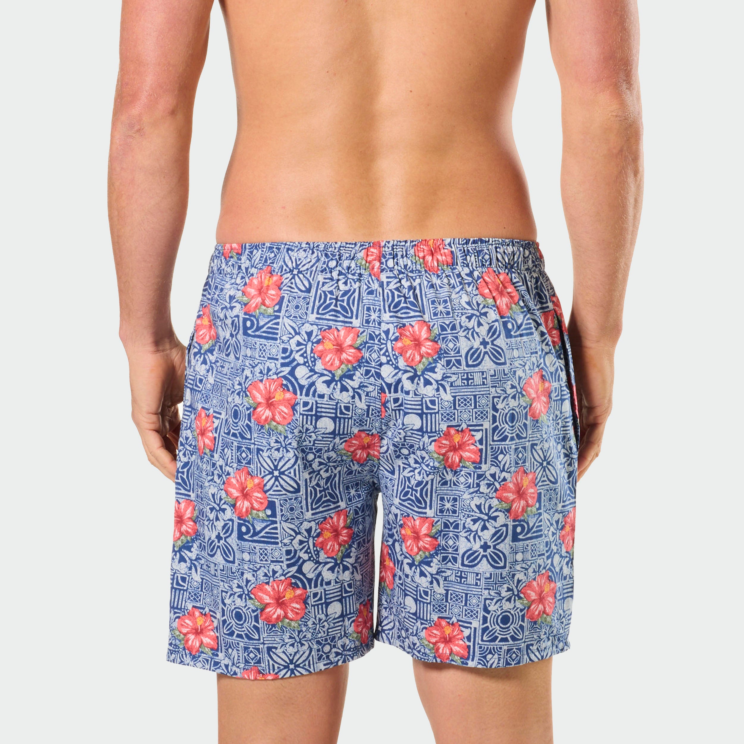 Mitch Dowd Men's Woven Sleep Shorts 2 Pack Stripe and Floral Design