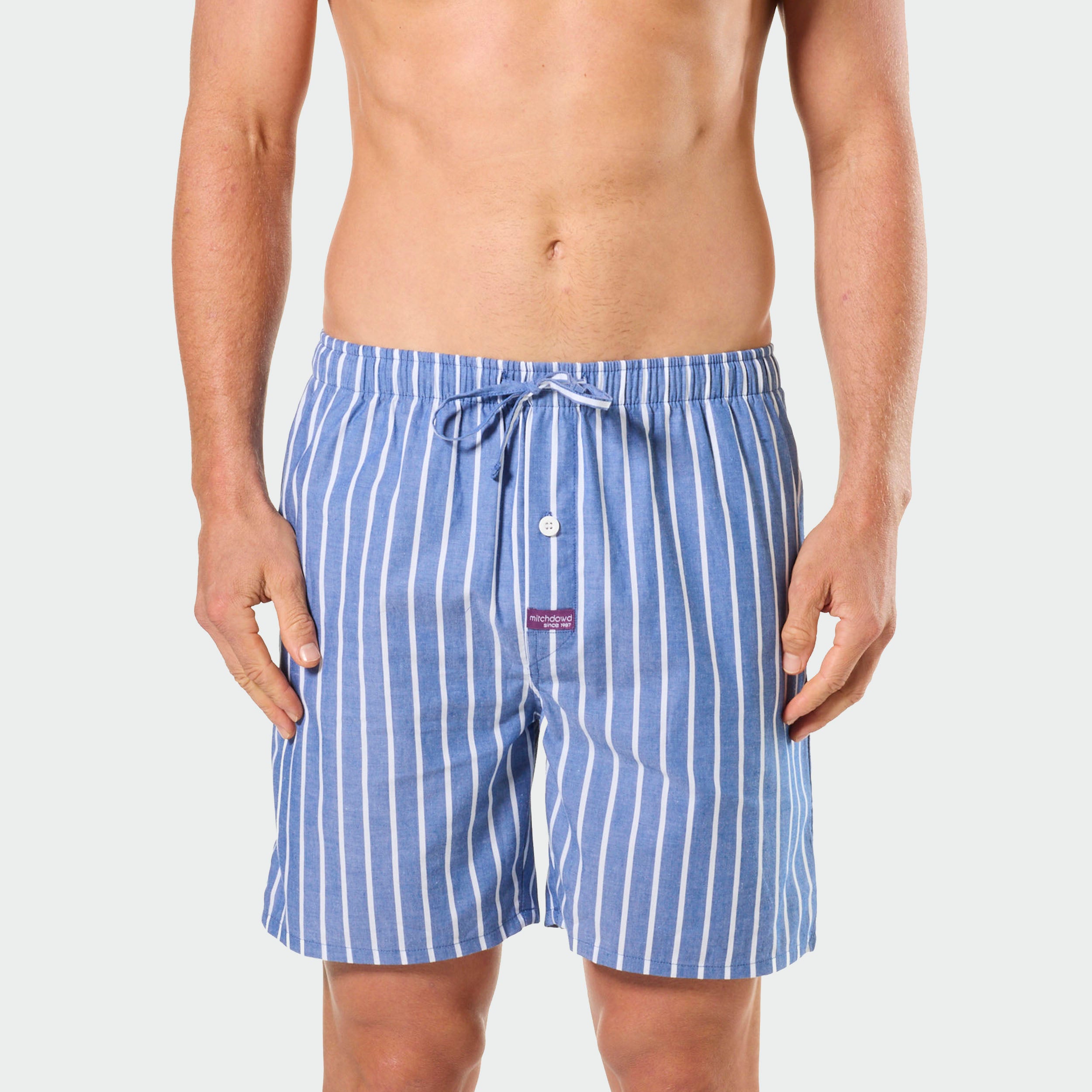 Mitch Dowd Men's Woven Sleep Shorts 2 Pack Stripe and Floral Design