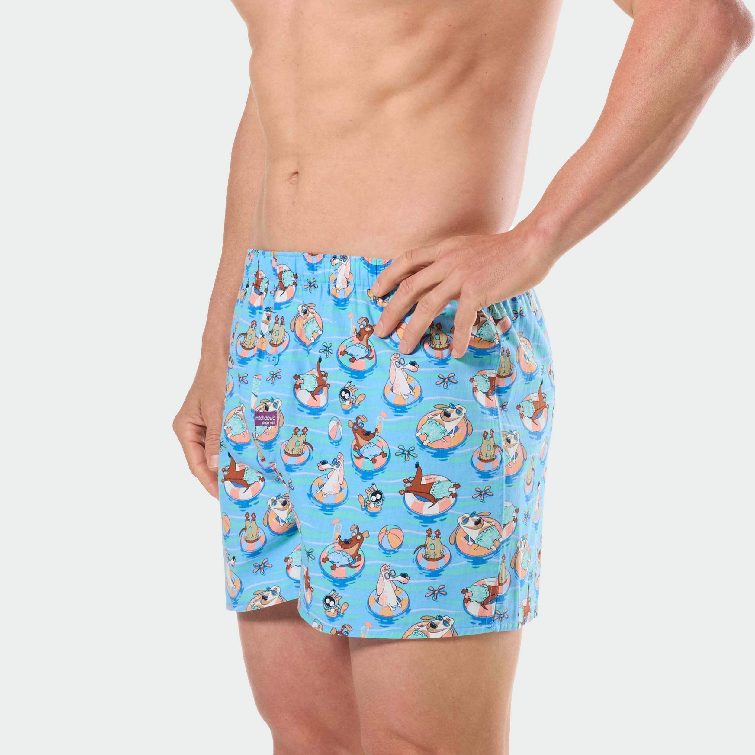 Mitchdowd Mens 3 Pack Beach Dog Boxer Shorts