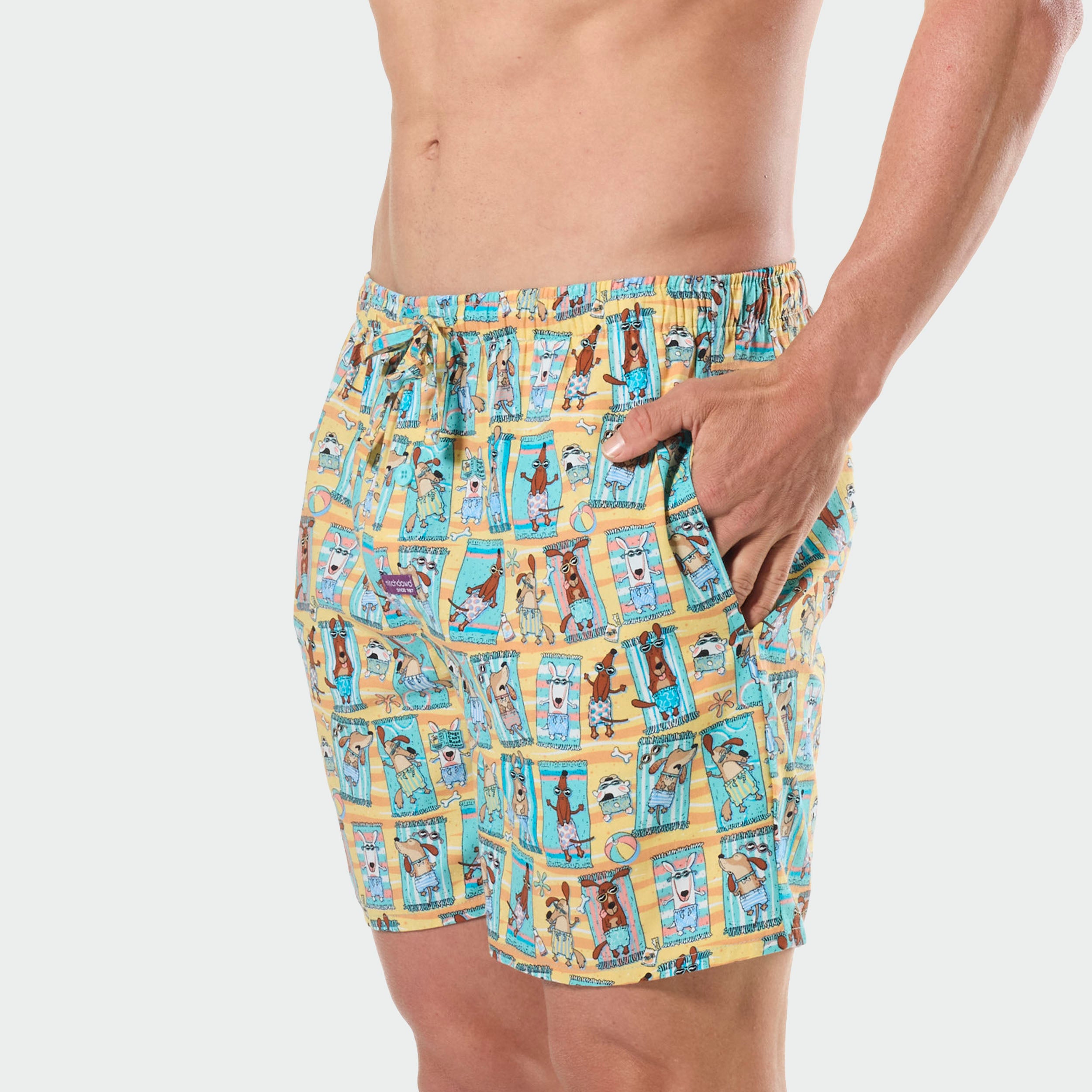 Mitchdowd Mens Dog Print Sleep Shorts