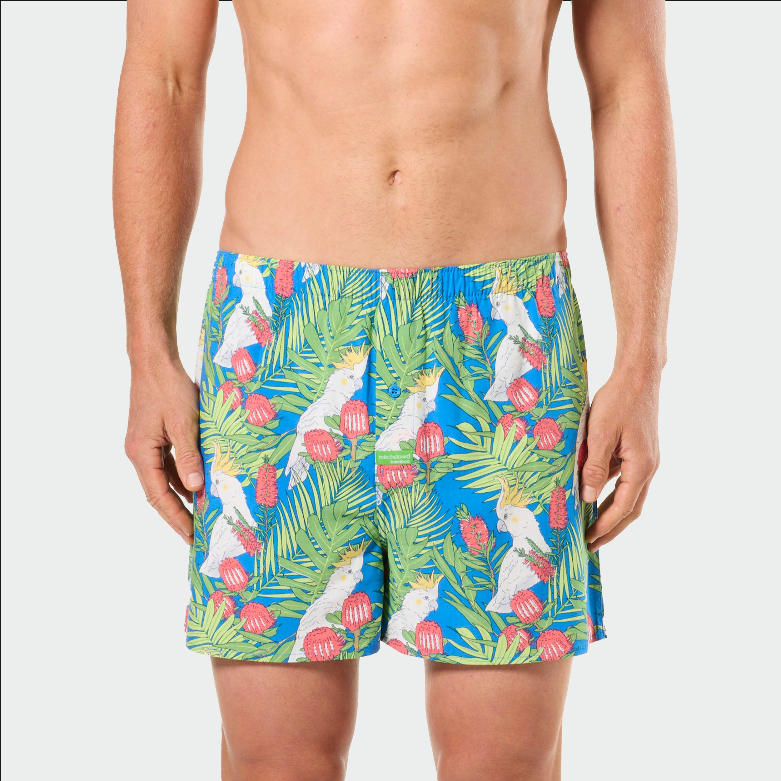 Mitch Dowd Men's Bamboo Boxer Cockatoo Leaves