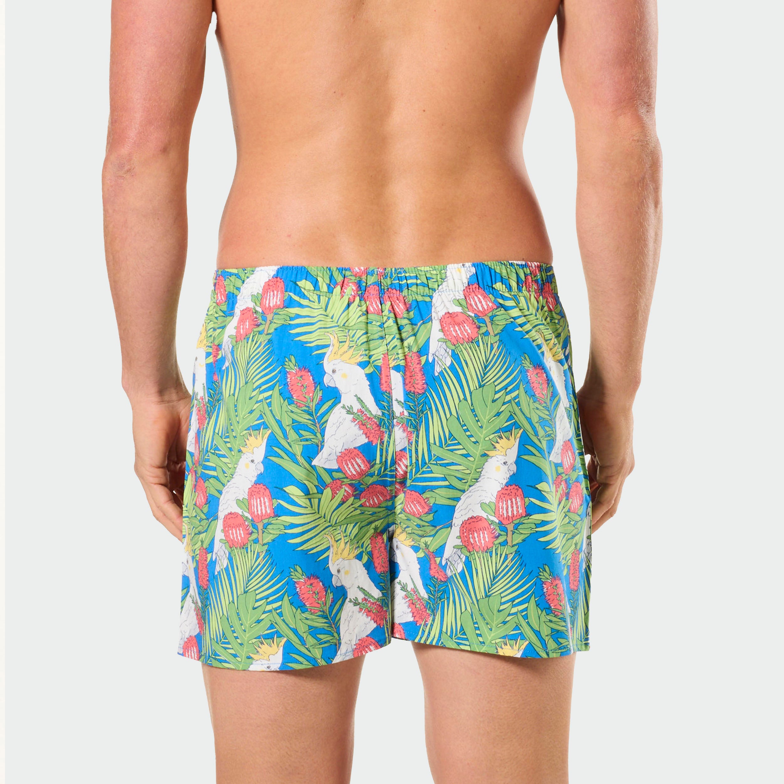 Mitch Dowd Men's Bamboo Boxer Cockatoo Leaves