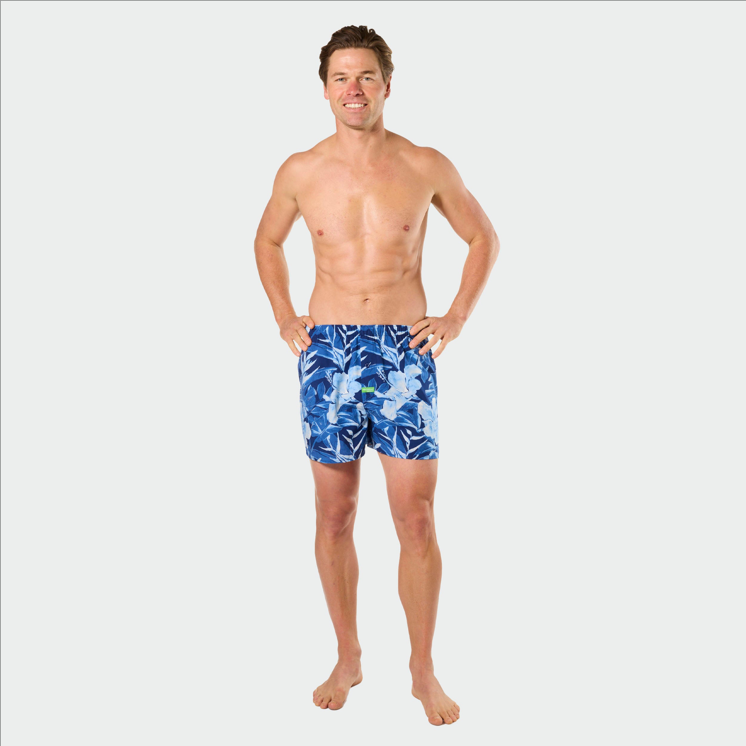 Mitch Dowd Men's Bamboo Boxer Shorts Painted Tropical Design