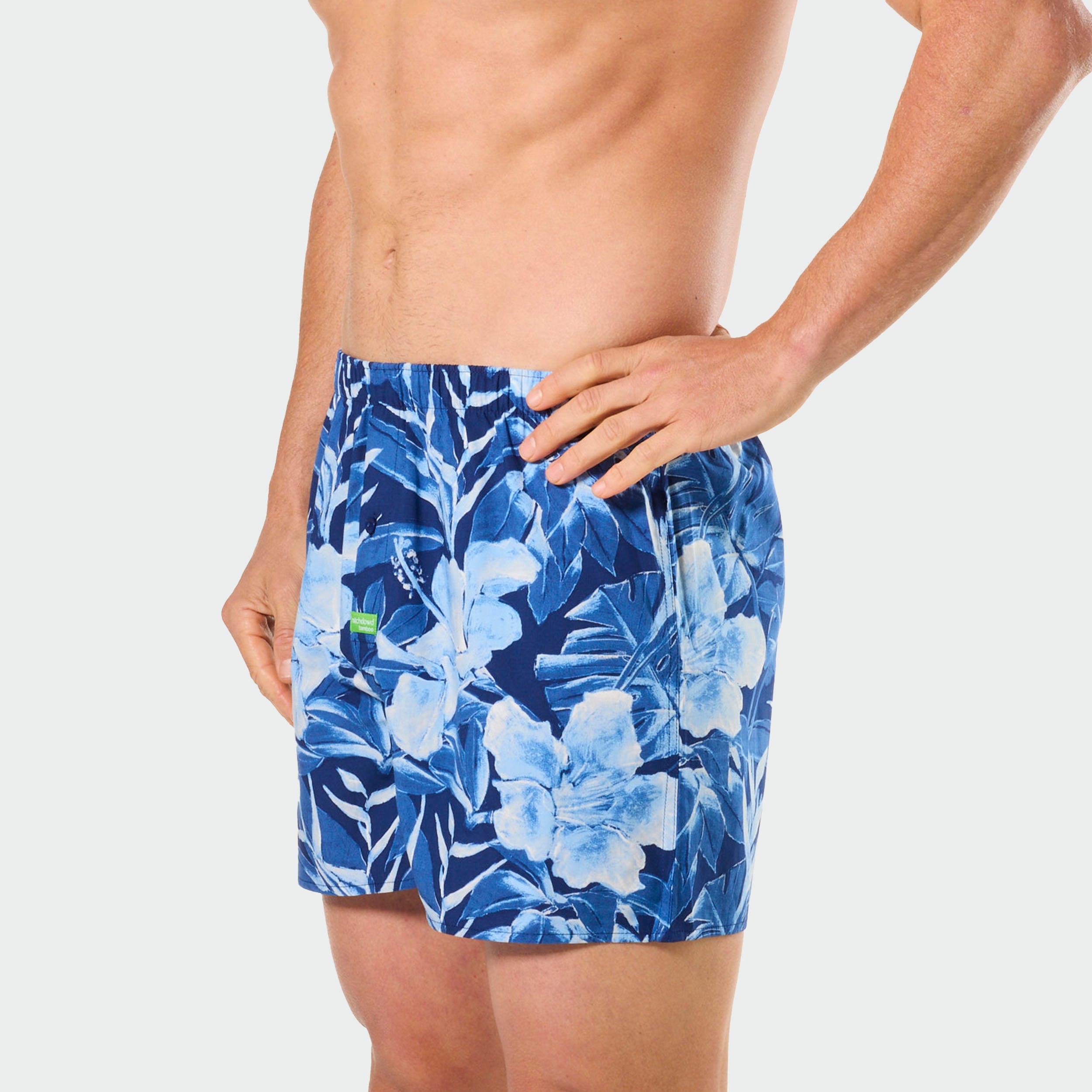 Mitch Dowd Men's Bamboo Boxer Shorts Painted Tropical Design