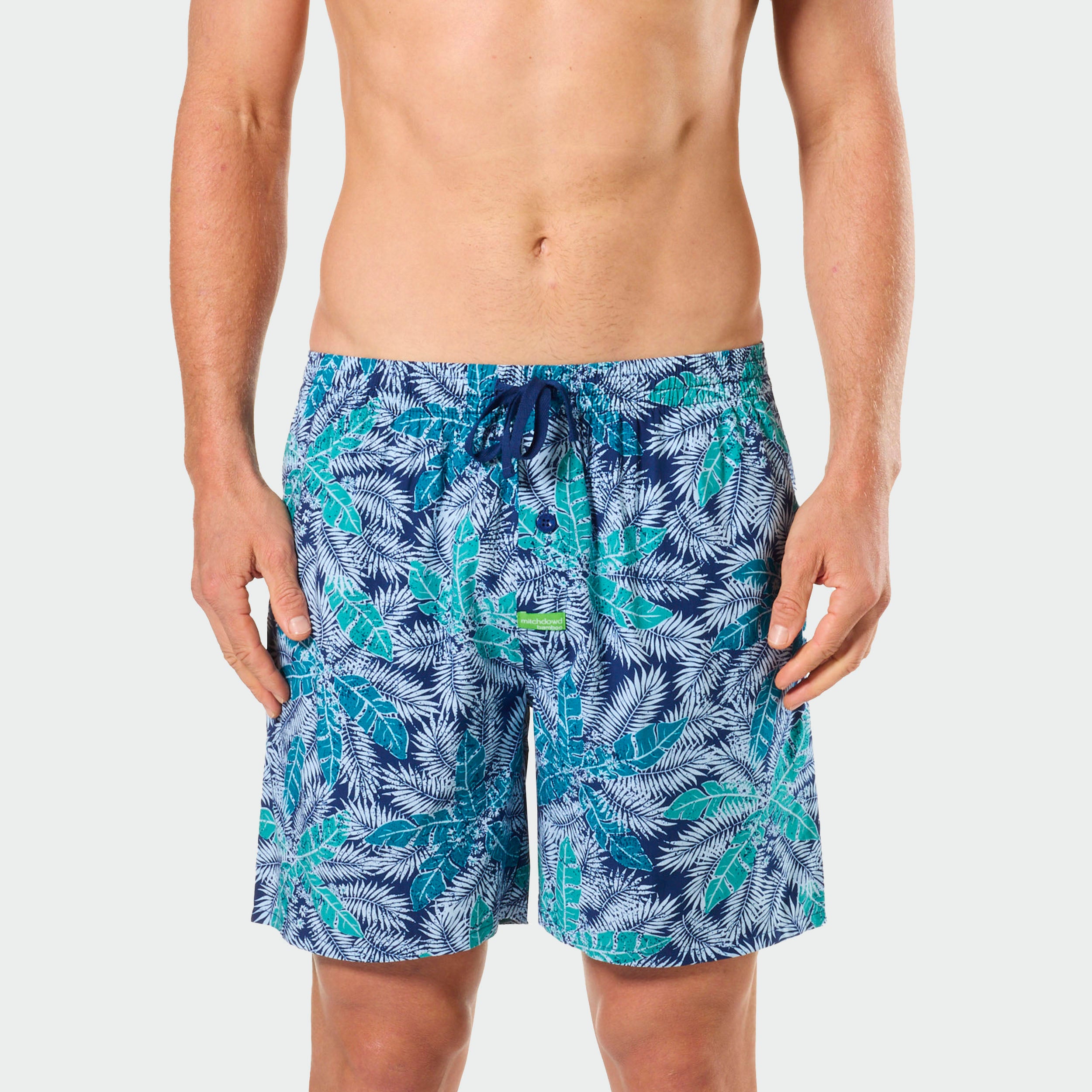 Mitchdowd Men's Bamboo Sleep Shorts in a Tropical Dream Print