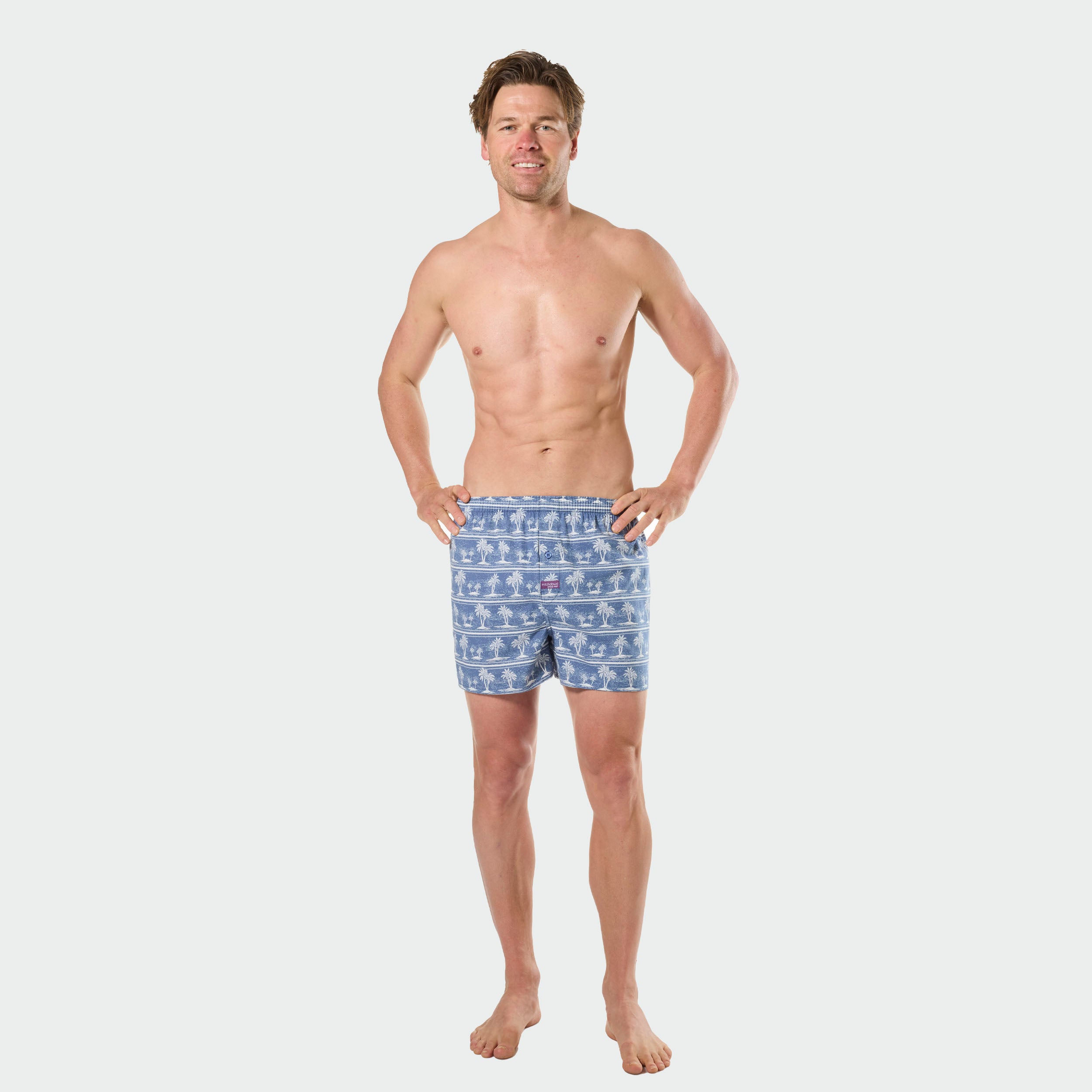 Mitchdowd Men’s Maui 3 Pack Boxer Shorts - Tropical and Stripe Sleepwear