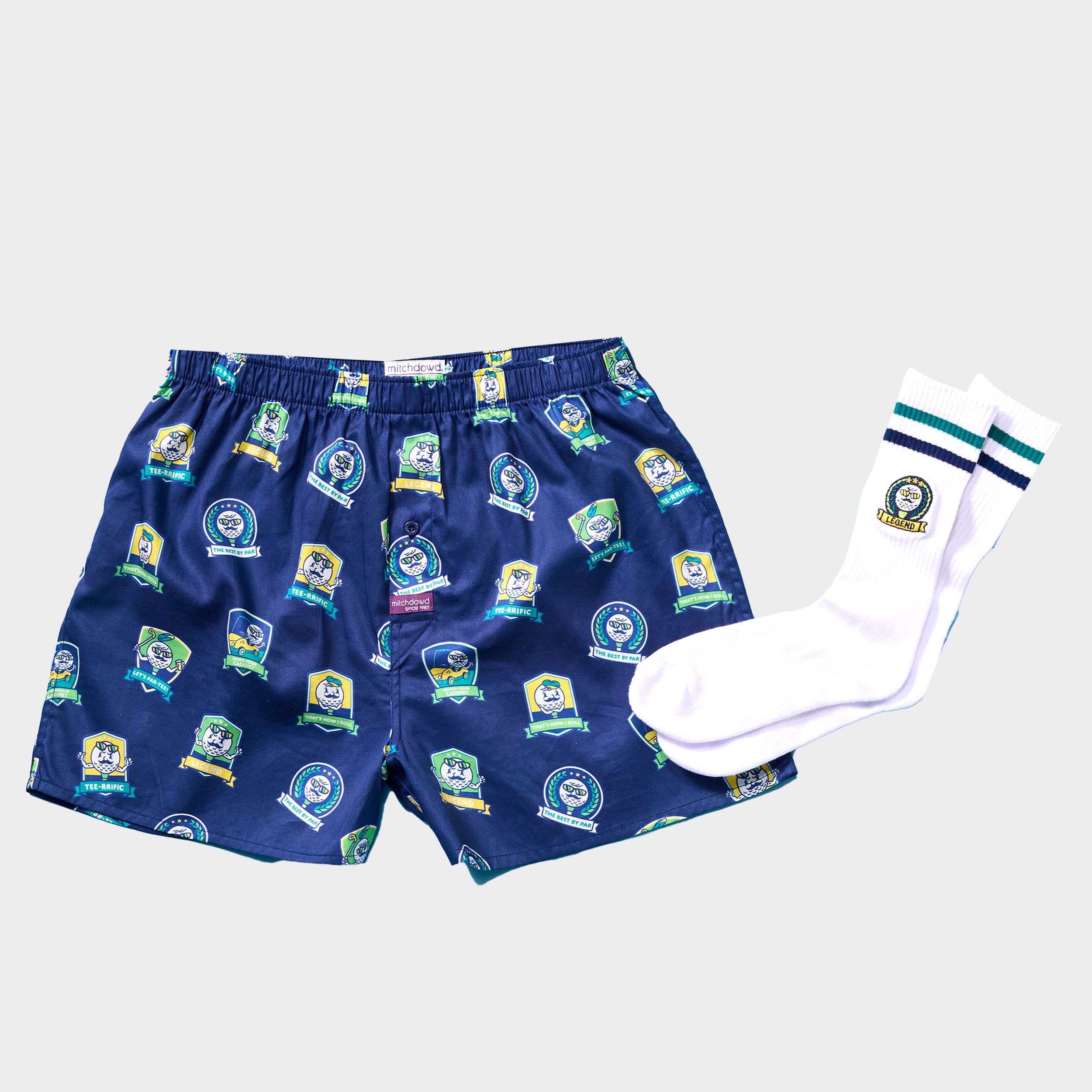 Mitchdowd Mens Golf Boxer and Sock Multi Pack