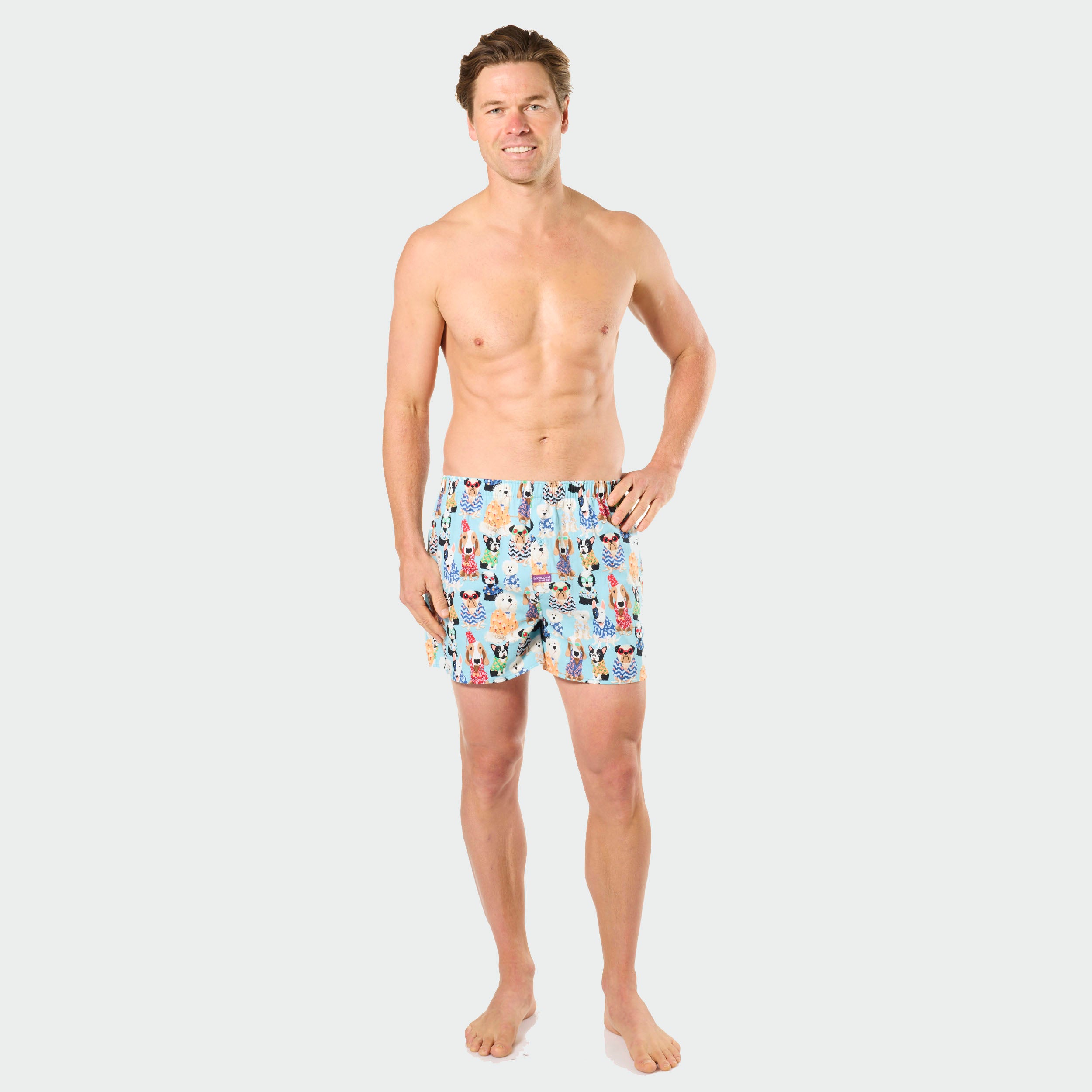 Mitch Dowd Men's Woven Boxer Shorts Doggy Shirts Design
