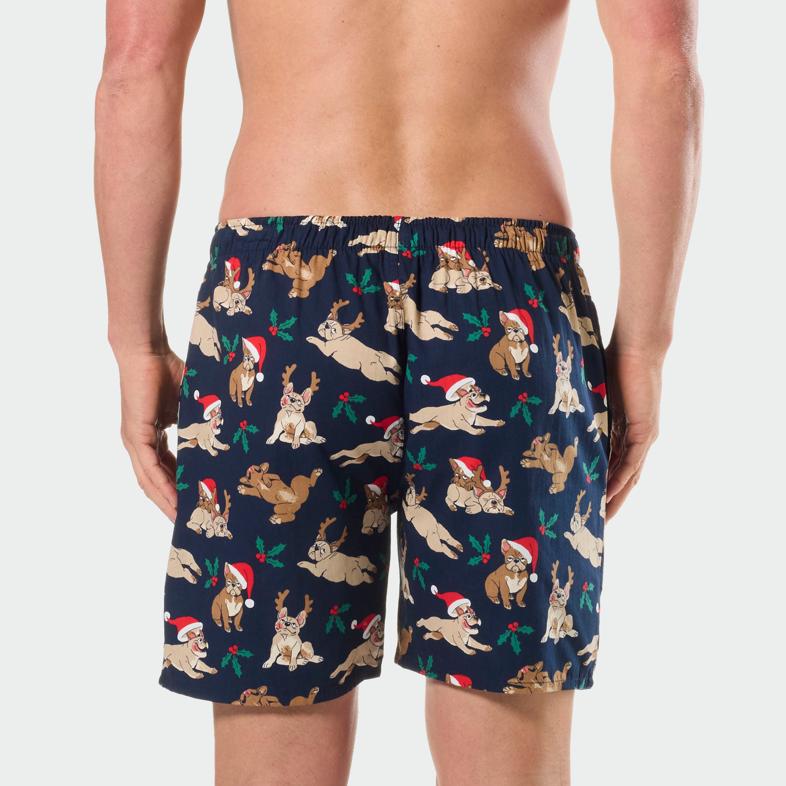 Mitchdowd Men’s Christmas Dogs Cotton Sleep Shorts