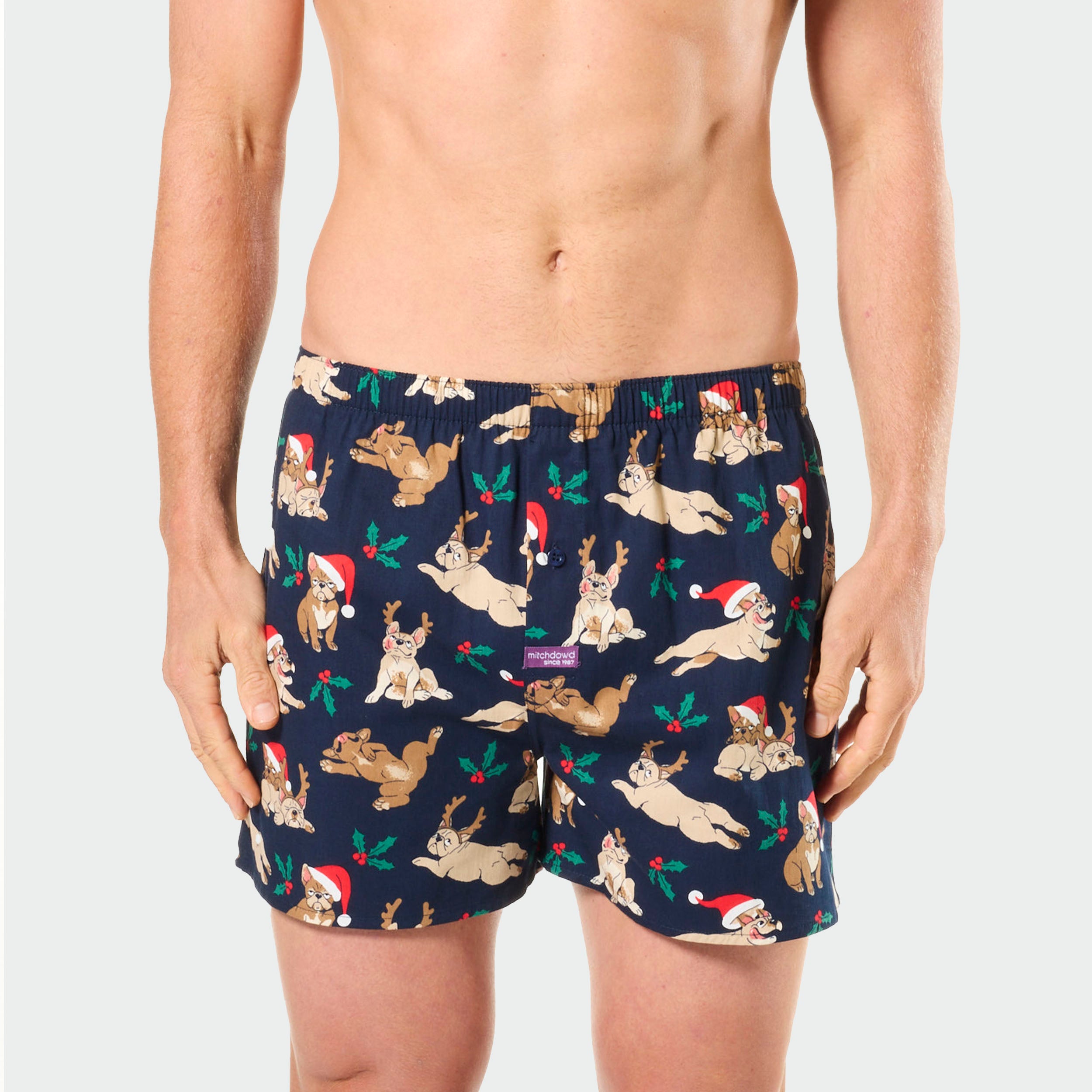 Mitchdowd Men's Christmas Dogs Boxer Shorts