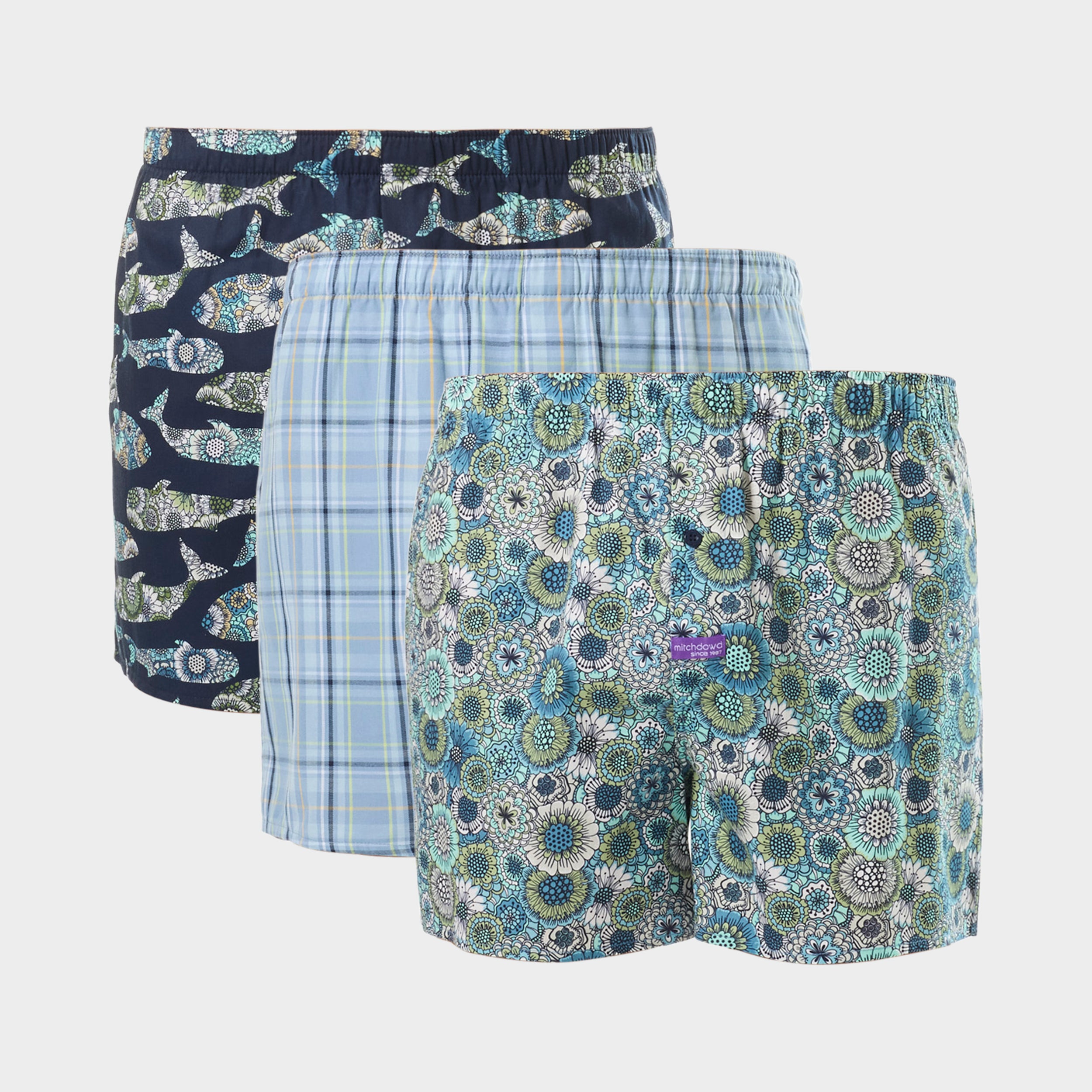 Mens Woven Boxer Shorts 3 Pack in Tequila Print