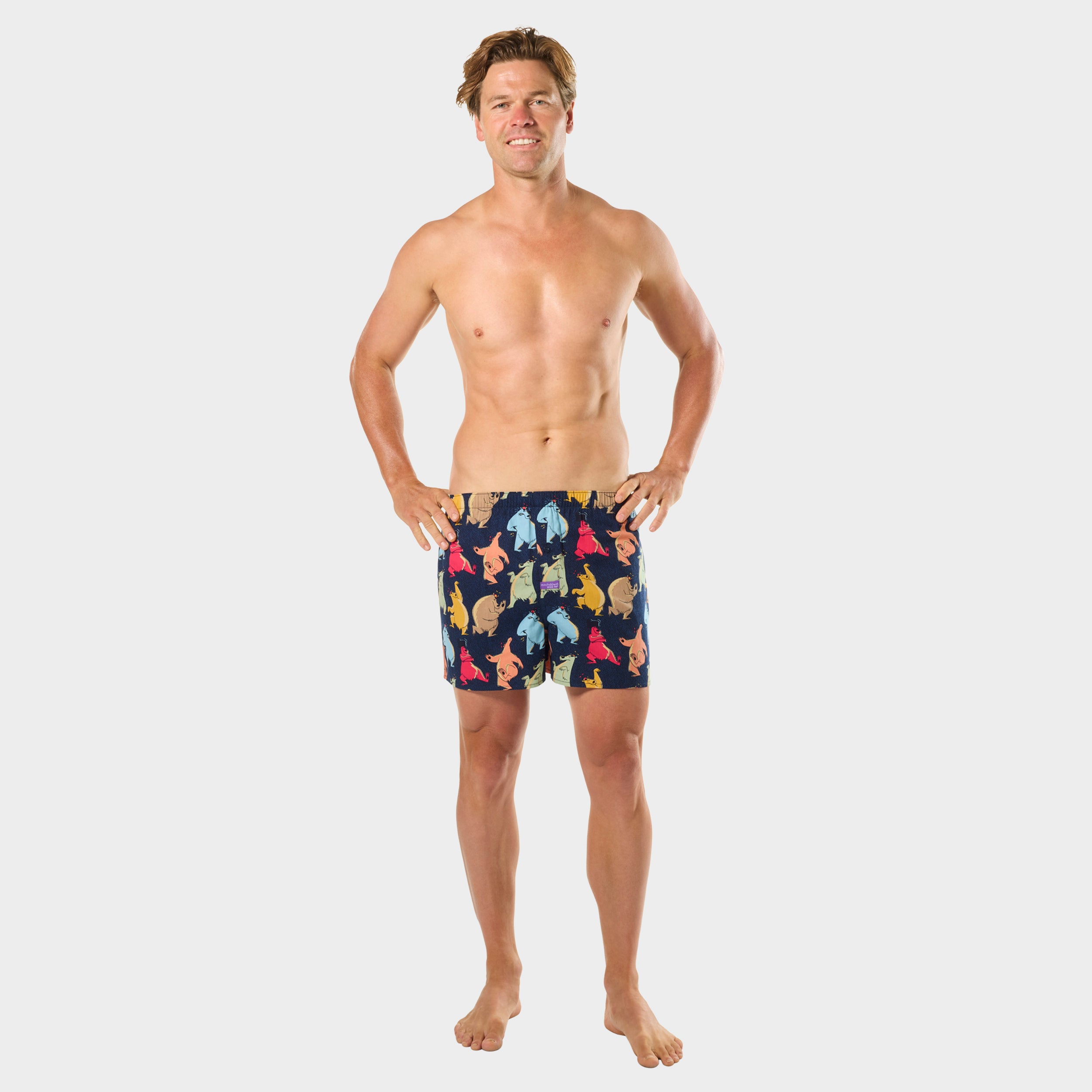Mens Dance Bear Dance Boxer Shorts - Navy