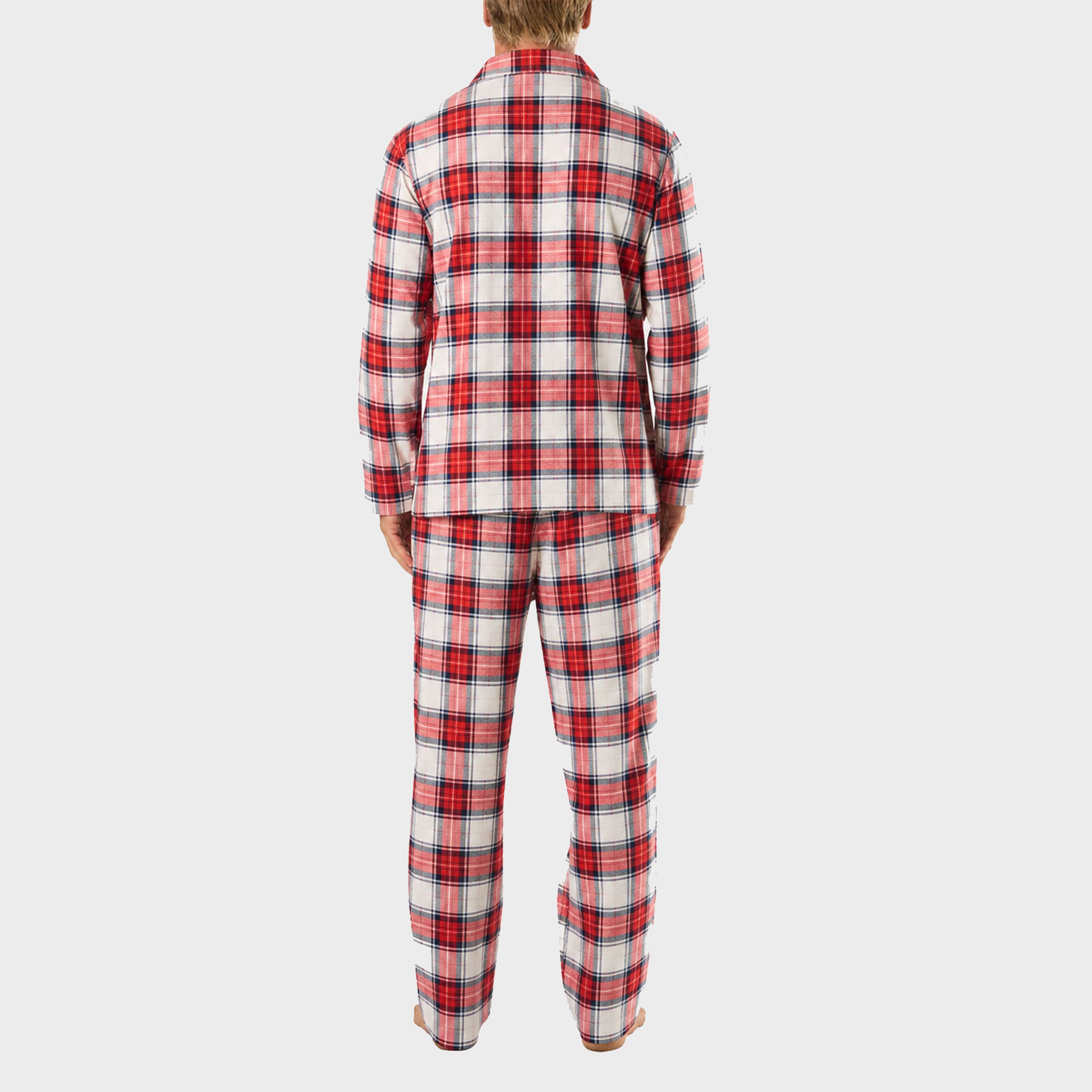 Men's Red Check Flannel Pyjama Set