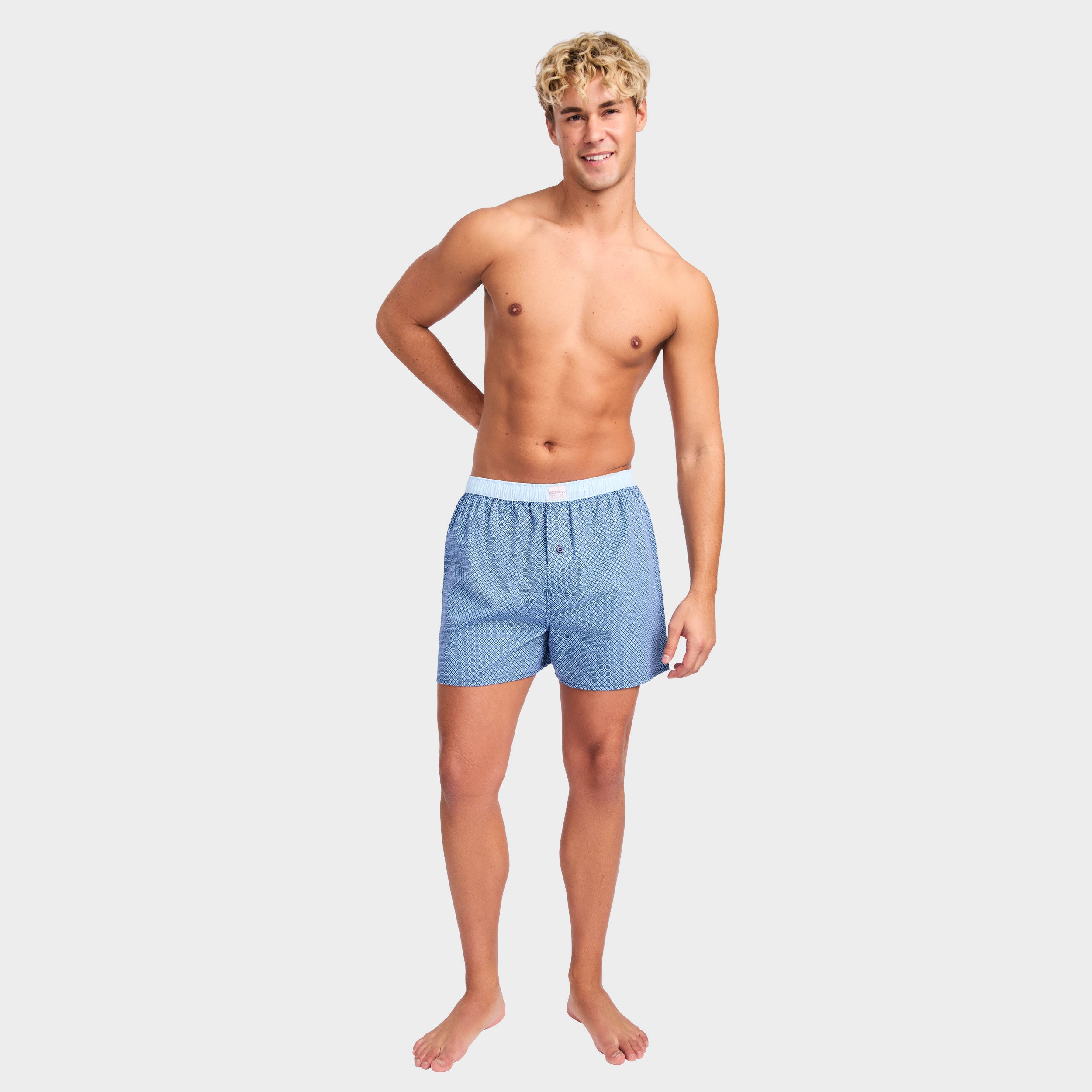Mitchdowd Men’s Geo Contrast Cotton Boxer Shorts 5 Pack