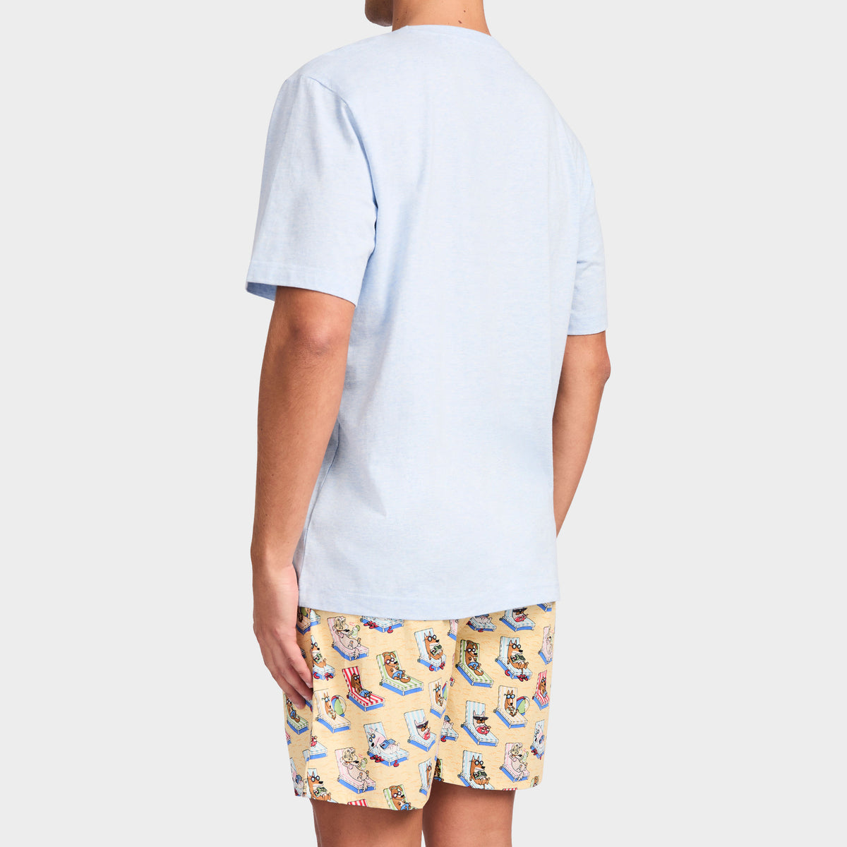 Mitchdowd Men's Doggy Loungin Short Sleeve Cotton Pyjama Set