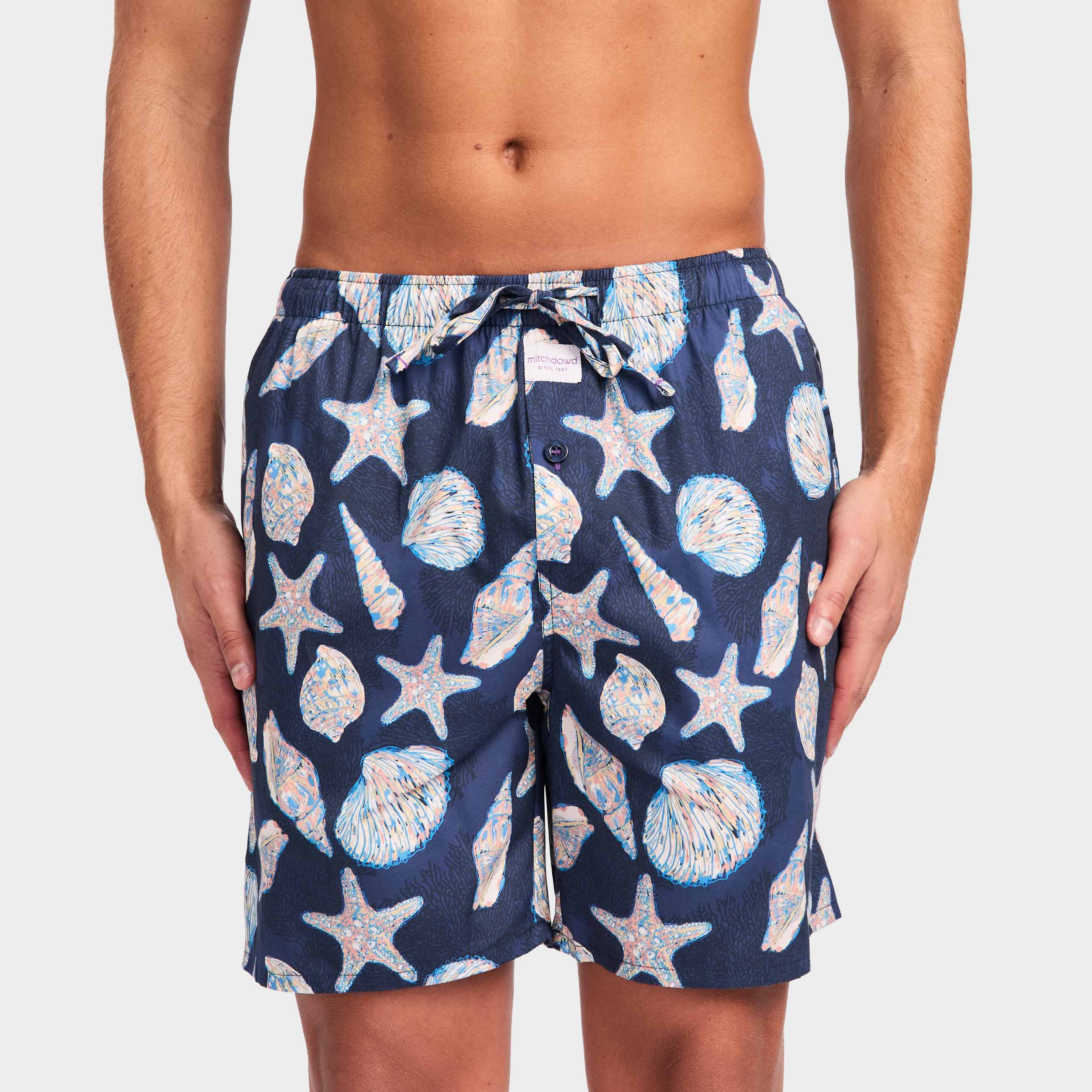 Mitchdowd Men’s Coastal Shell Cotton Sleep Shorts