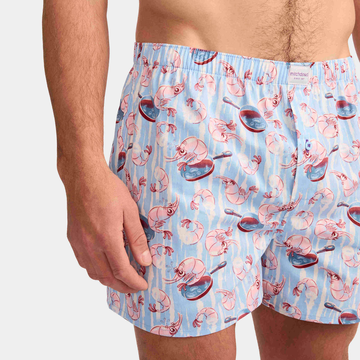 Mitchdowd Men's Prawns O Peril Cotton Boxer Short