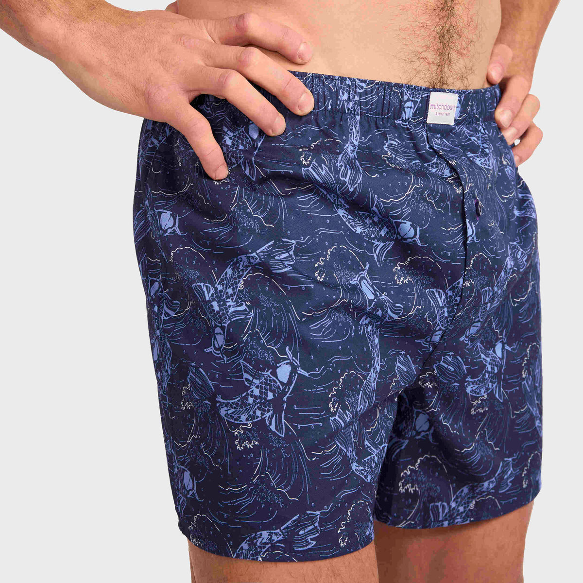Mitchdowd Men's Koi Pond Cotton Boxer Shorts 3 Pack