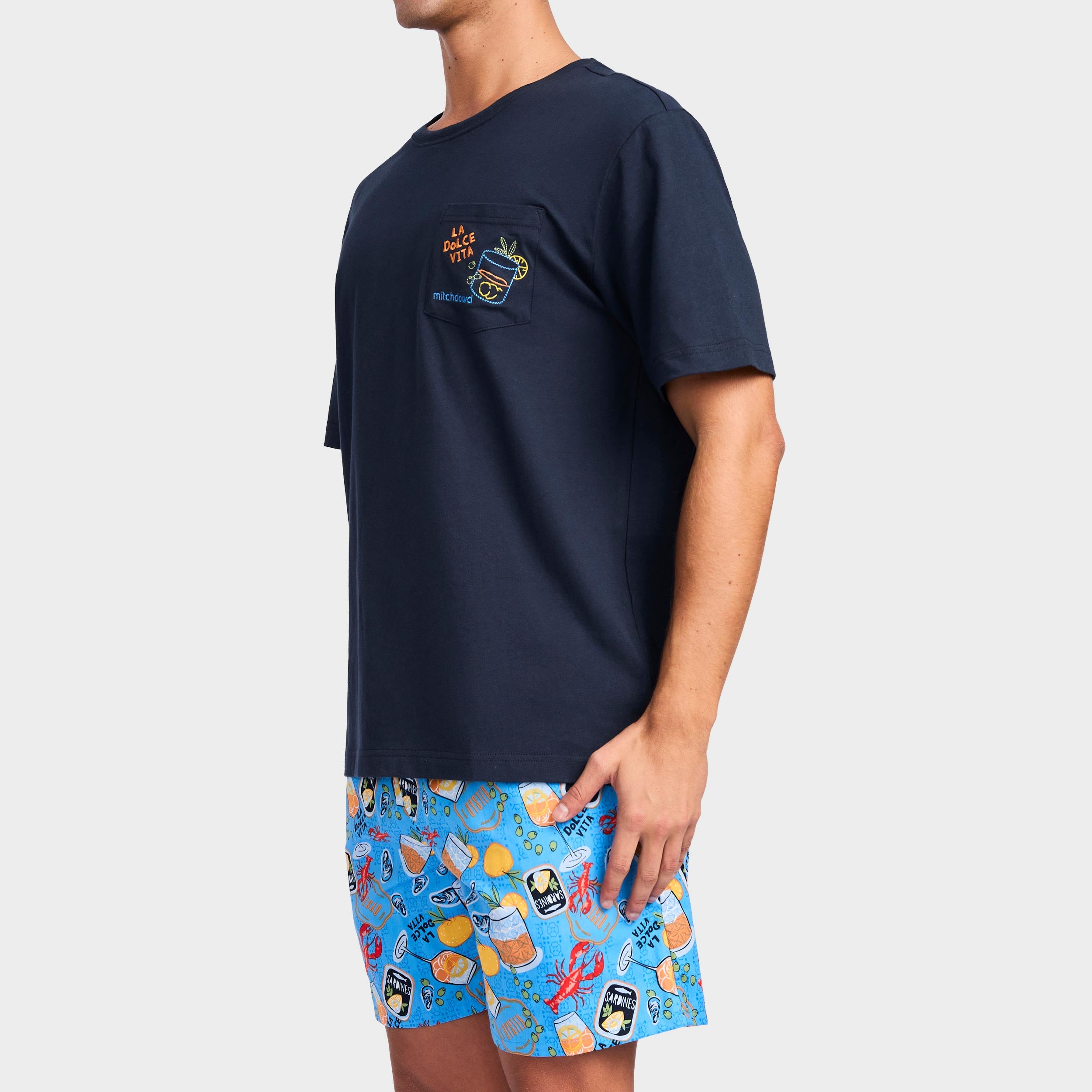 Mitchdowd Men’s La Dolce Vita Cotton Pyjama Set