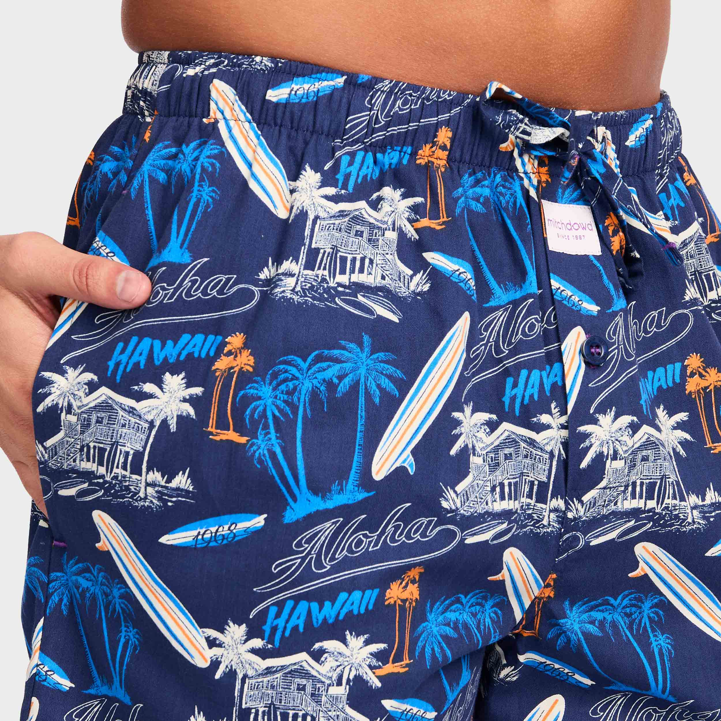 Mitchdowd Men’s Surf 1968 Cotton Sleep Shorts 2 Pack
