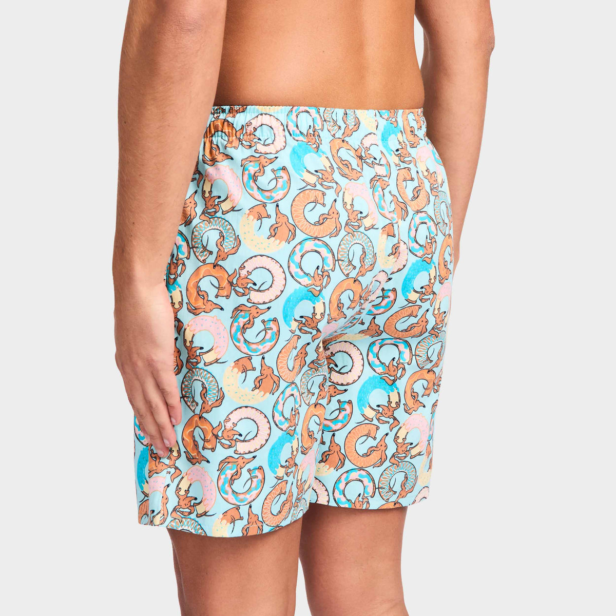 Mitchdowd Men's Donut Dog Cotton Sleep Shorts