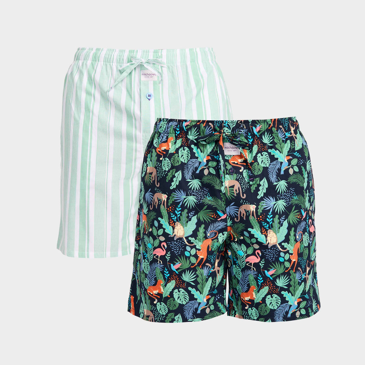 Mitchdowd Men's Jungle Juice Cotton Sleep Shorts