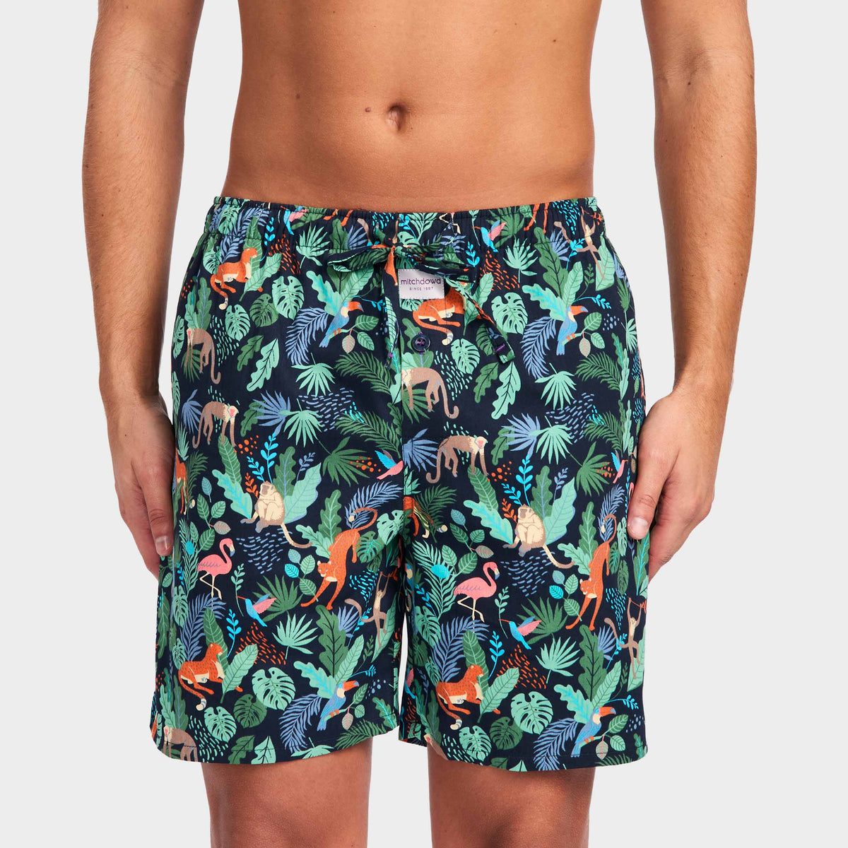 Mitchdowd Men's Jungle Juice Cotton Sleep Shorts