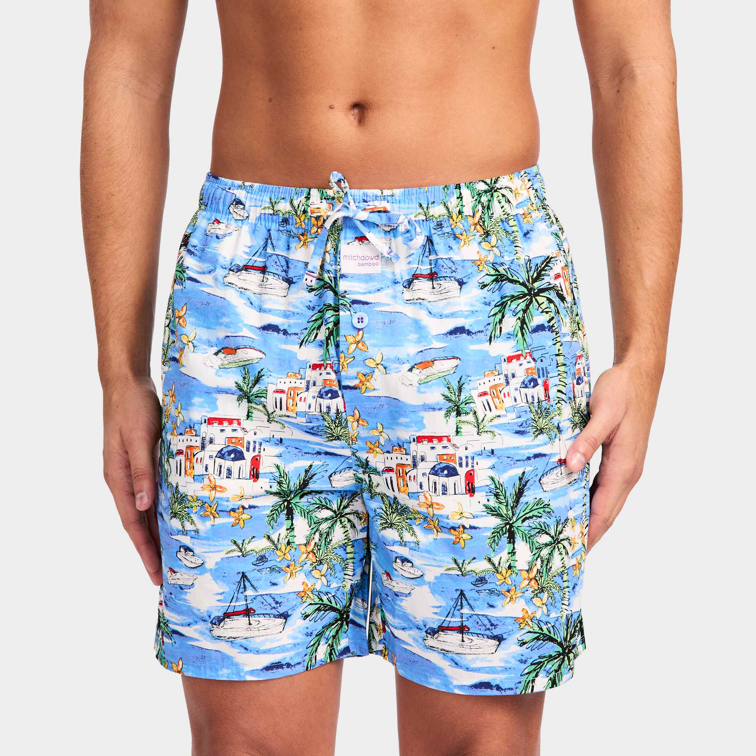 Mitchdowd Men’s Italian Riviera Bamboo Sleep Shorts
