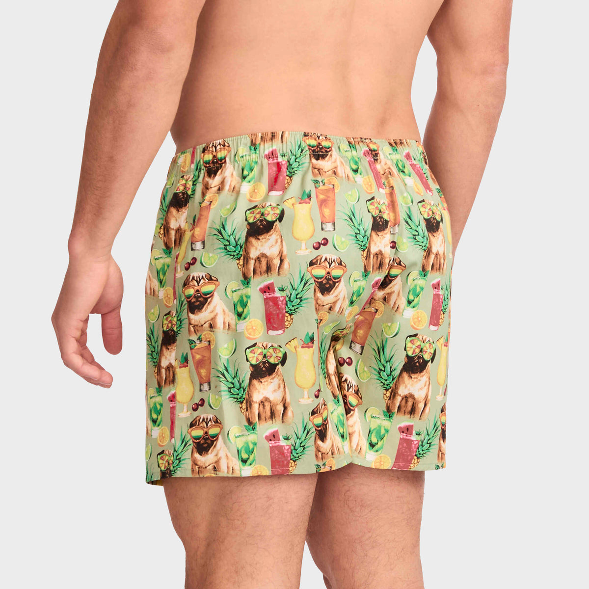 Mitchdowd Men's Party Pugs Cotton Boxer Shorts