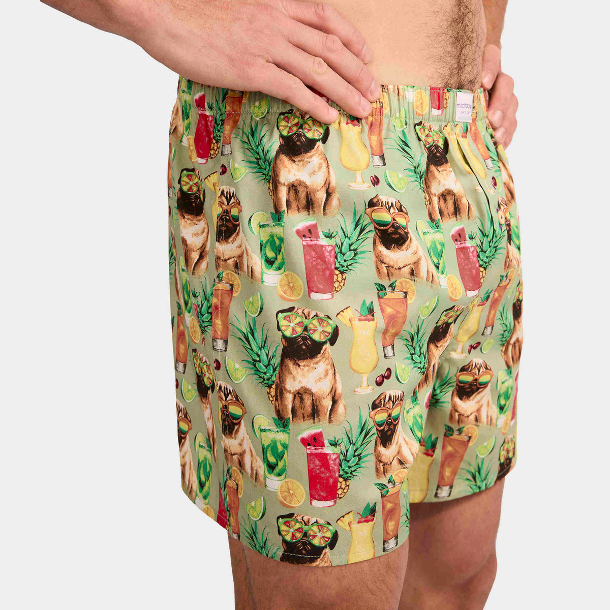 Mitchdowd Men's Party Pugs Cotton Boxer Shorts