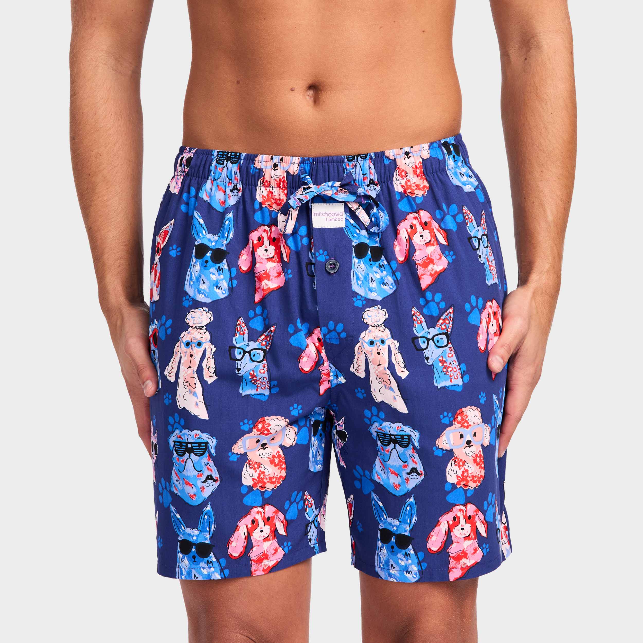 Mitchdowd Men’s Dog Paws Bamboo Sleep Shorts