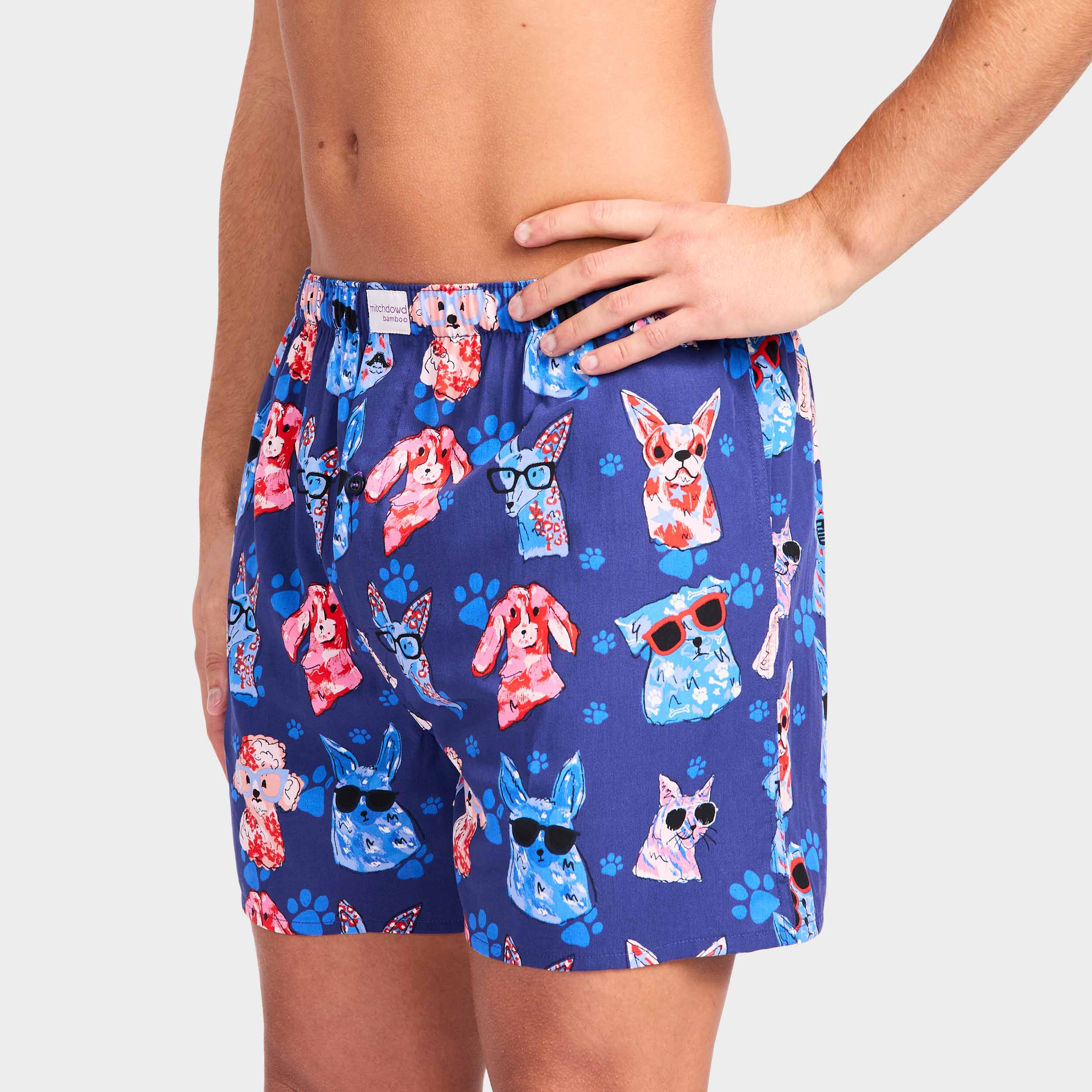 Mitchdowd Men’s Dog Paws Bamboo Boxer Shorts