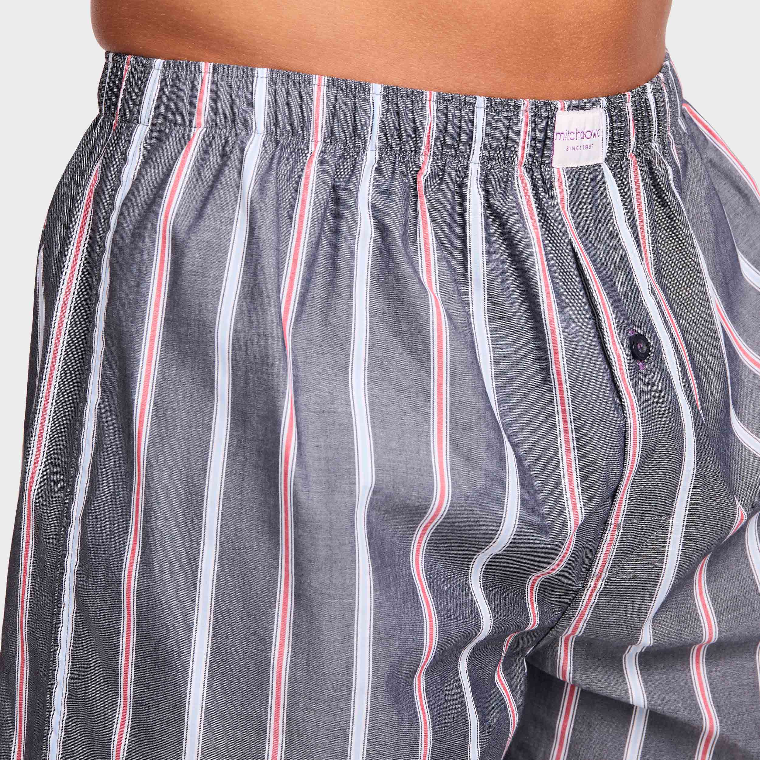 Mitchdowd Men’s Patriot Stripe Cotton Boxer Shorts 3 Pack