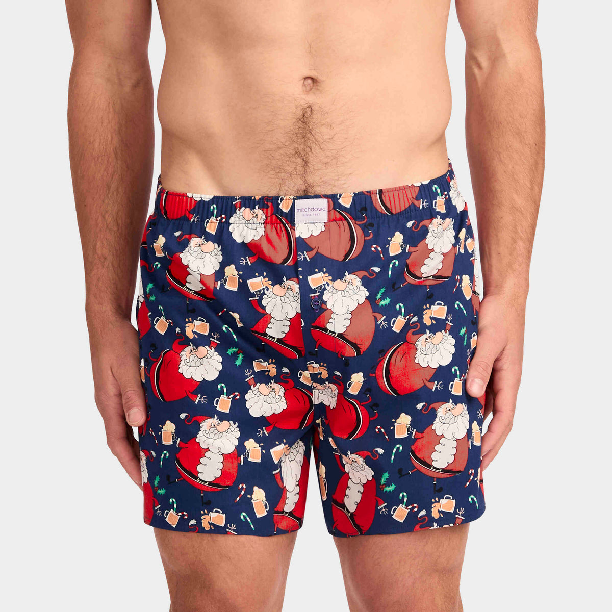 Mitchdowd Men's Soused Santa Cotton Boxer Short