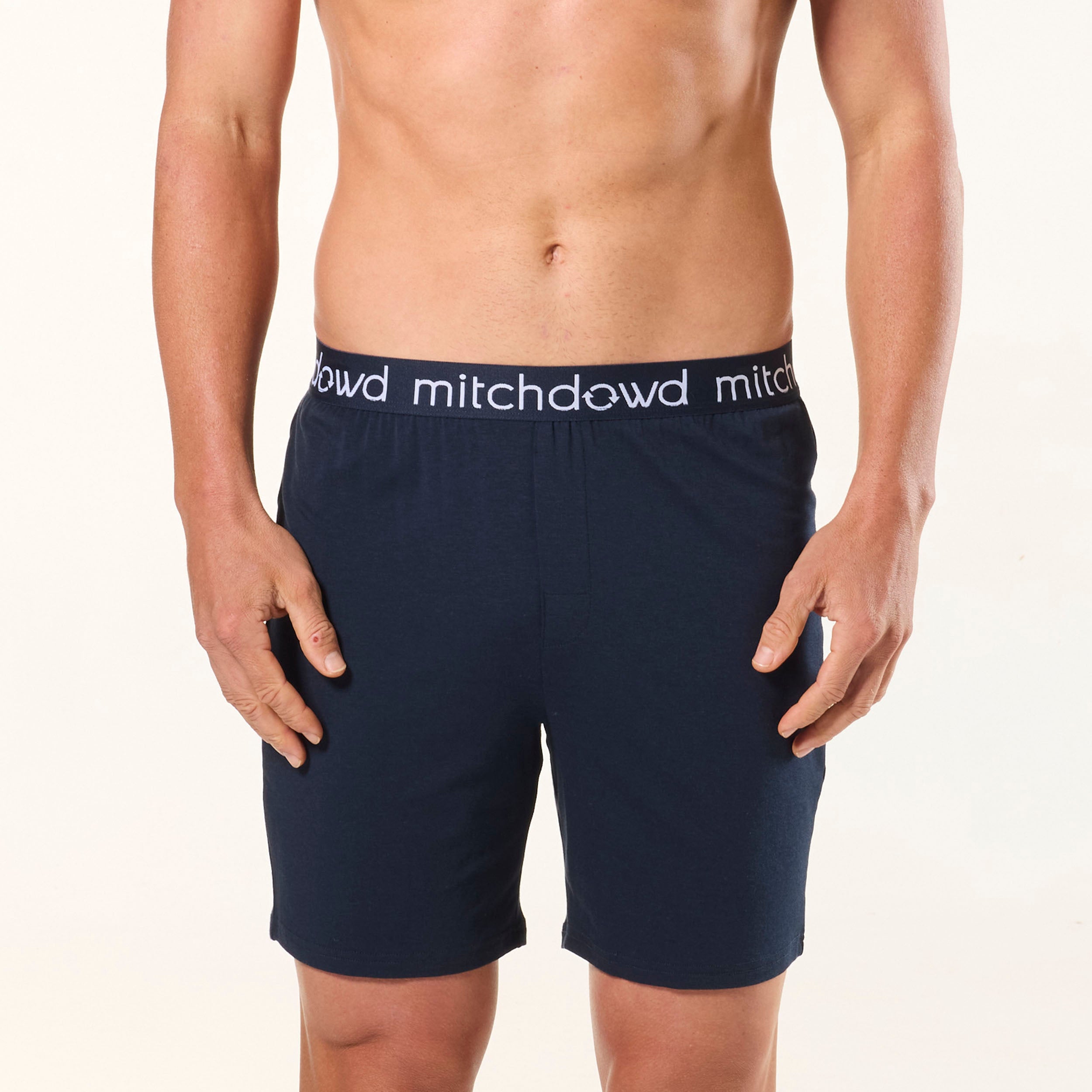 Men's Soft Bamboo Knit Sleep Short - Navy Image 1