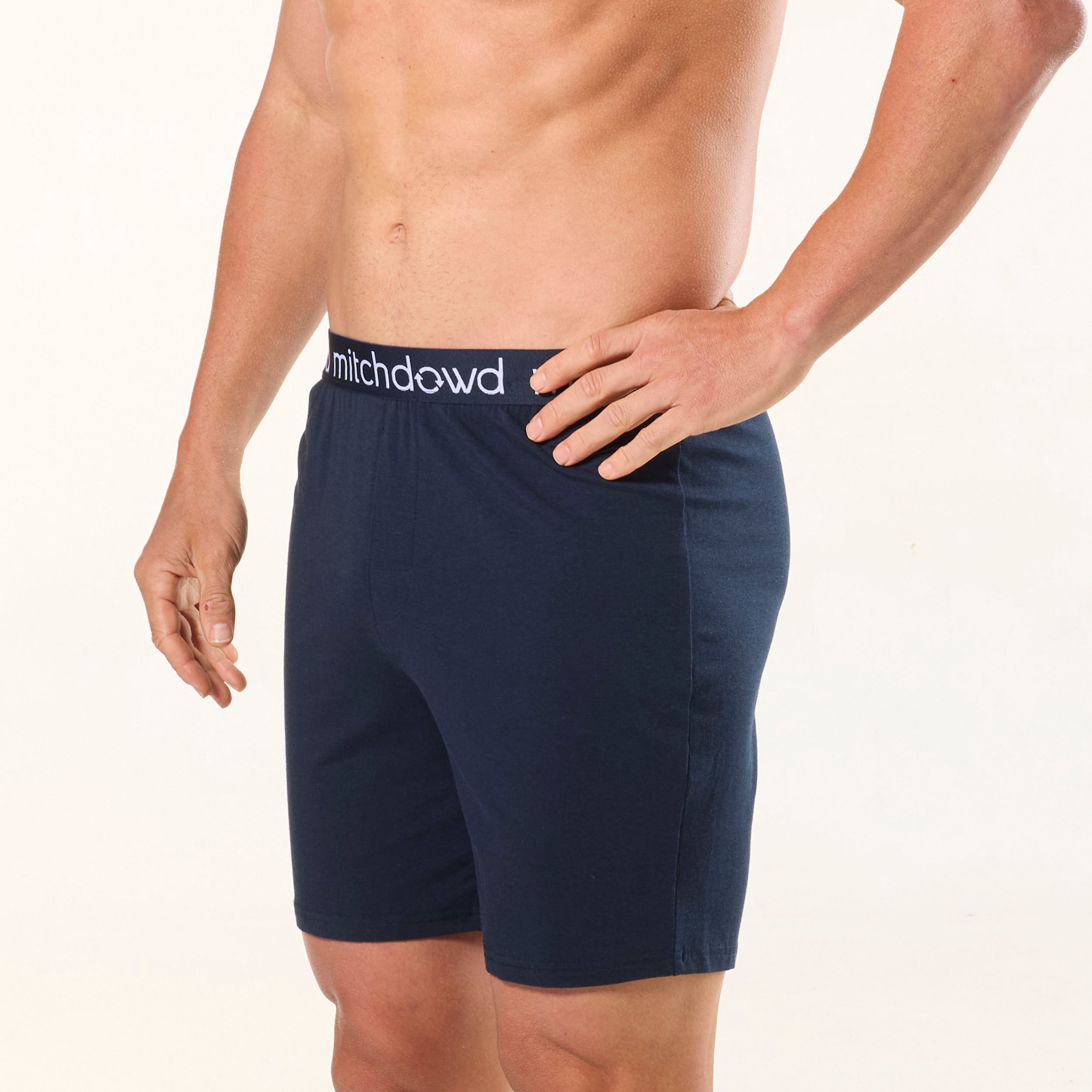 Men's Soft Bamboo Knit Sleep Short - Navy Image 2