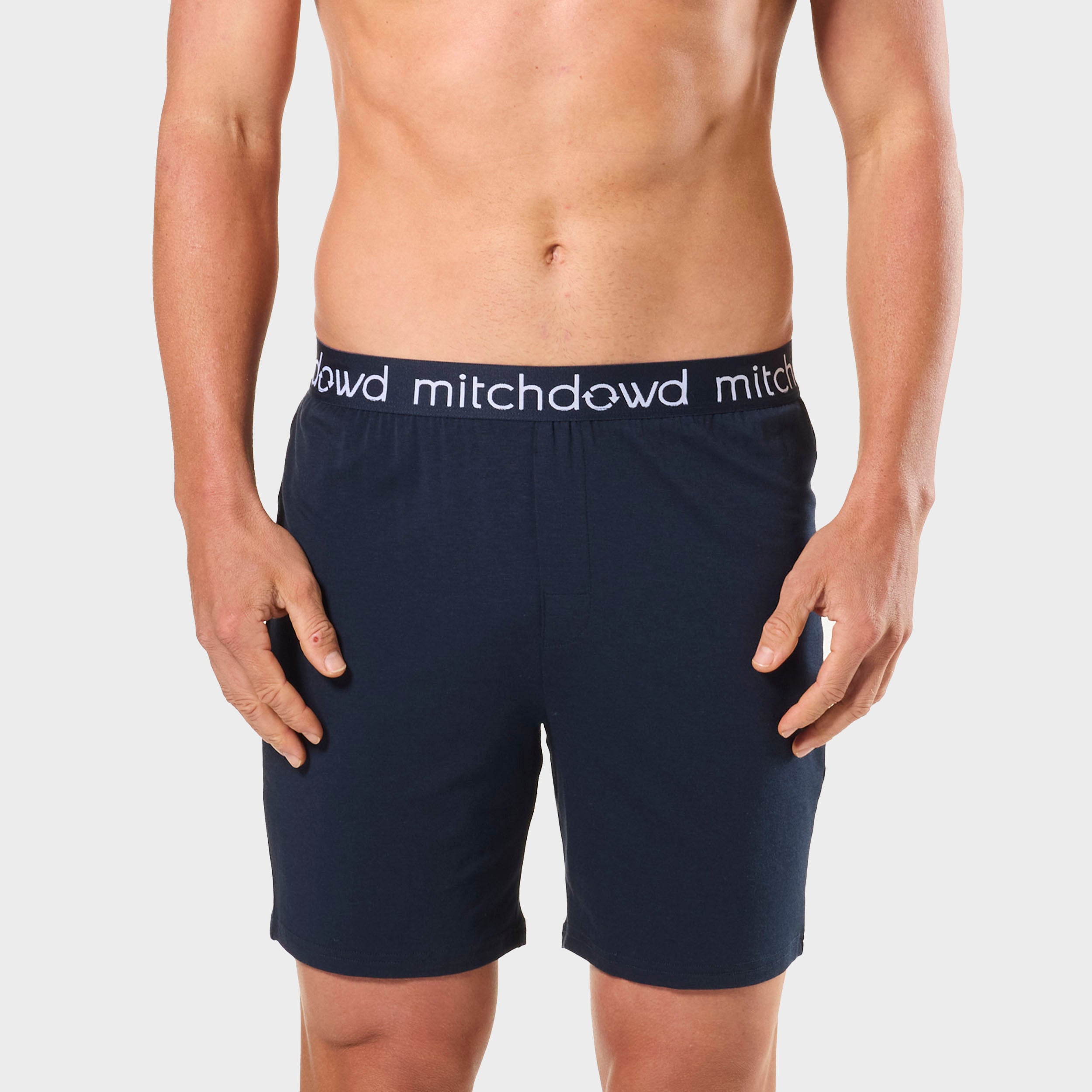 Men's Soft Bamboo Knit Sleep Short - Navy Image 1