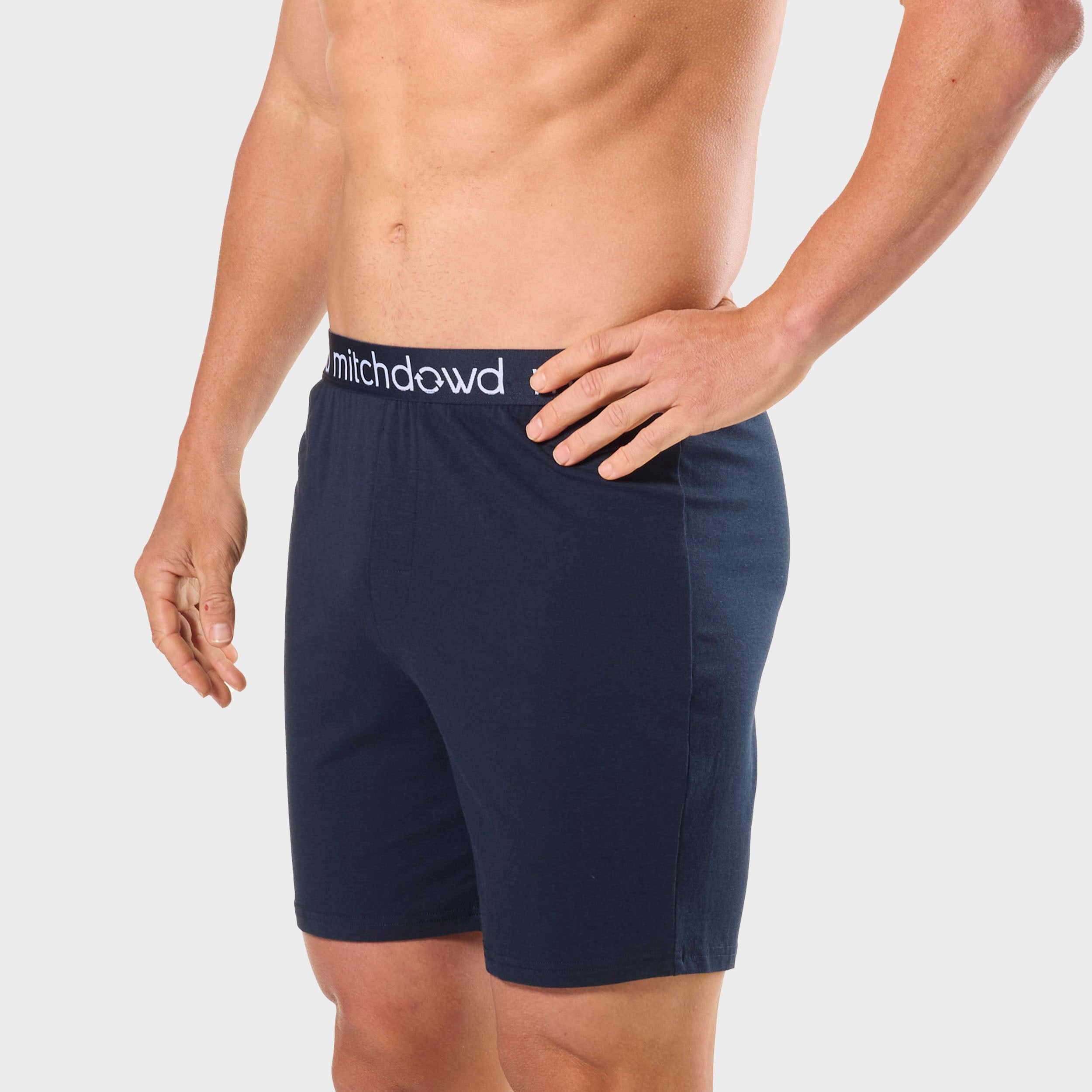 Men's Soft Bamboo Knit Sleep Short - Navy Image 2