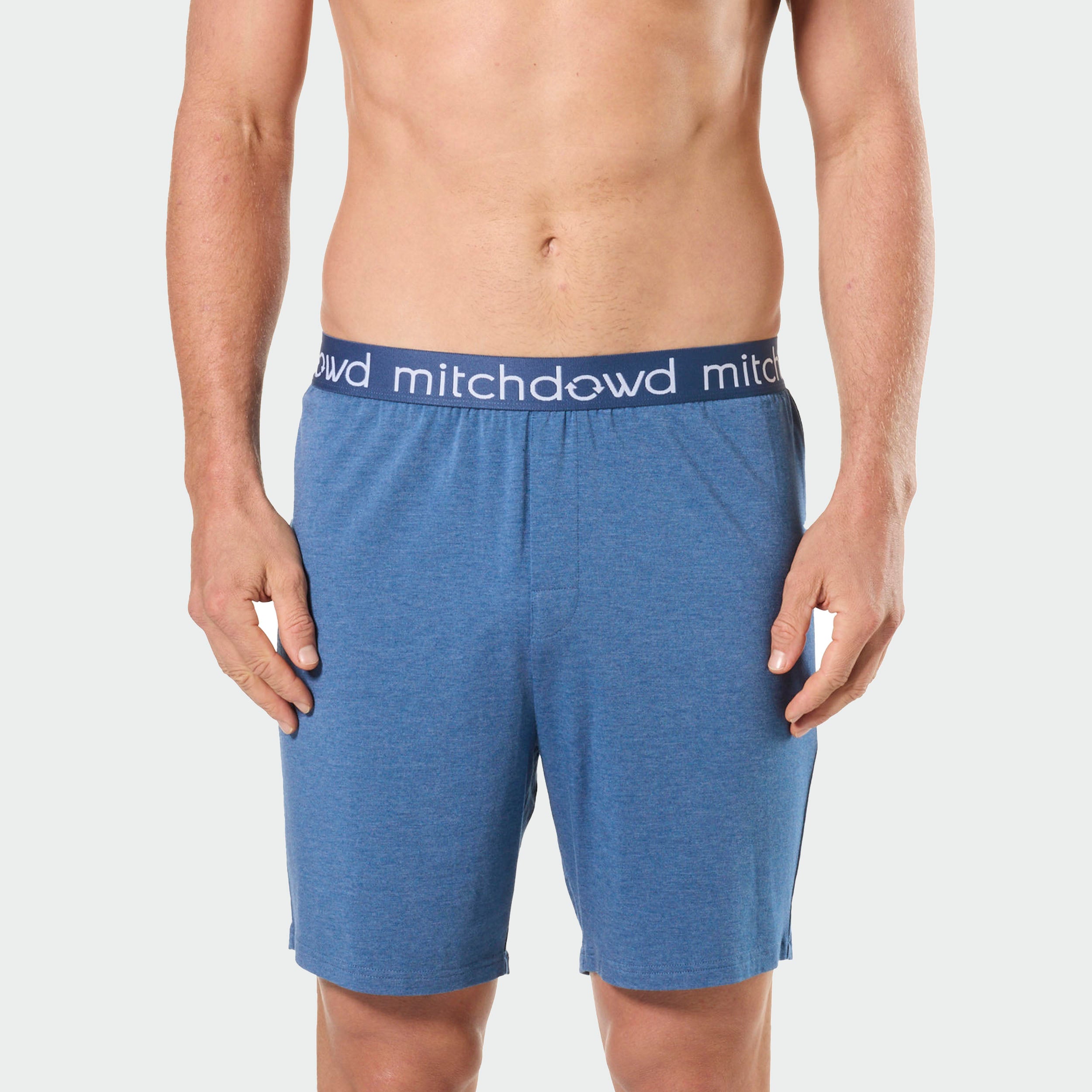 Men's Soft Bamboo Knit Sleep Short Blue Marle
