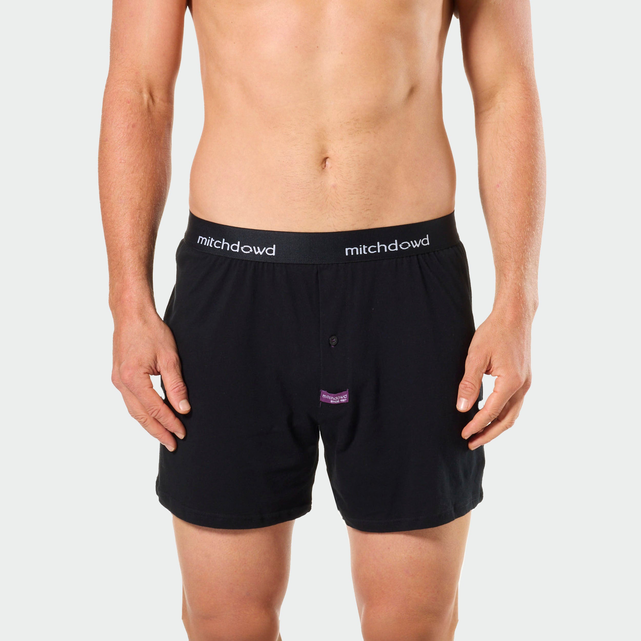 Men's Loose Fit Knit Boxer Shorts 3 Pack - Black
