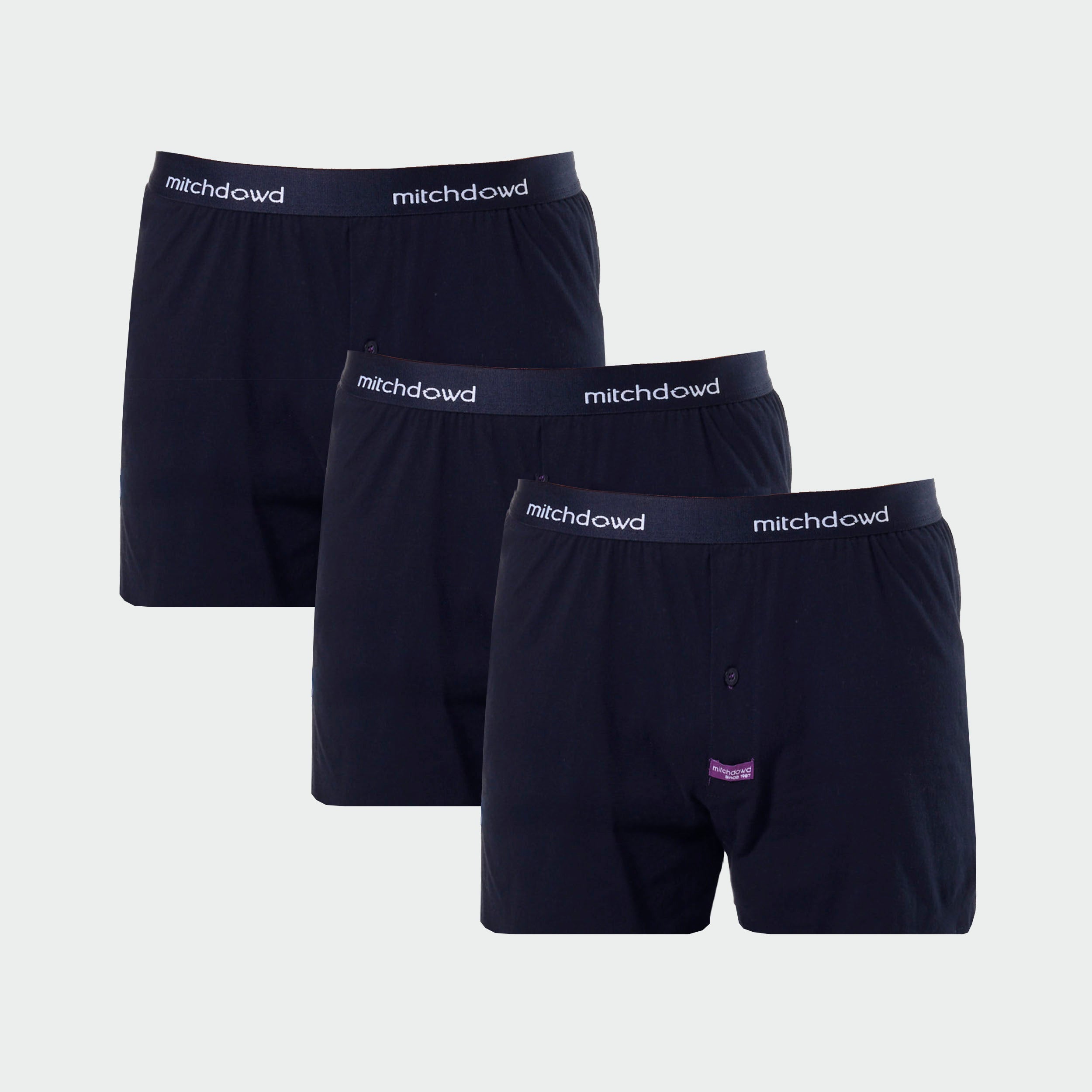 Men's Loose Fit Knit Boxer Shorts 3 Pack - Navy