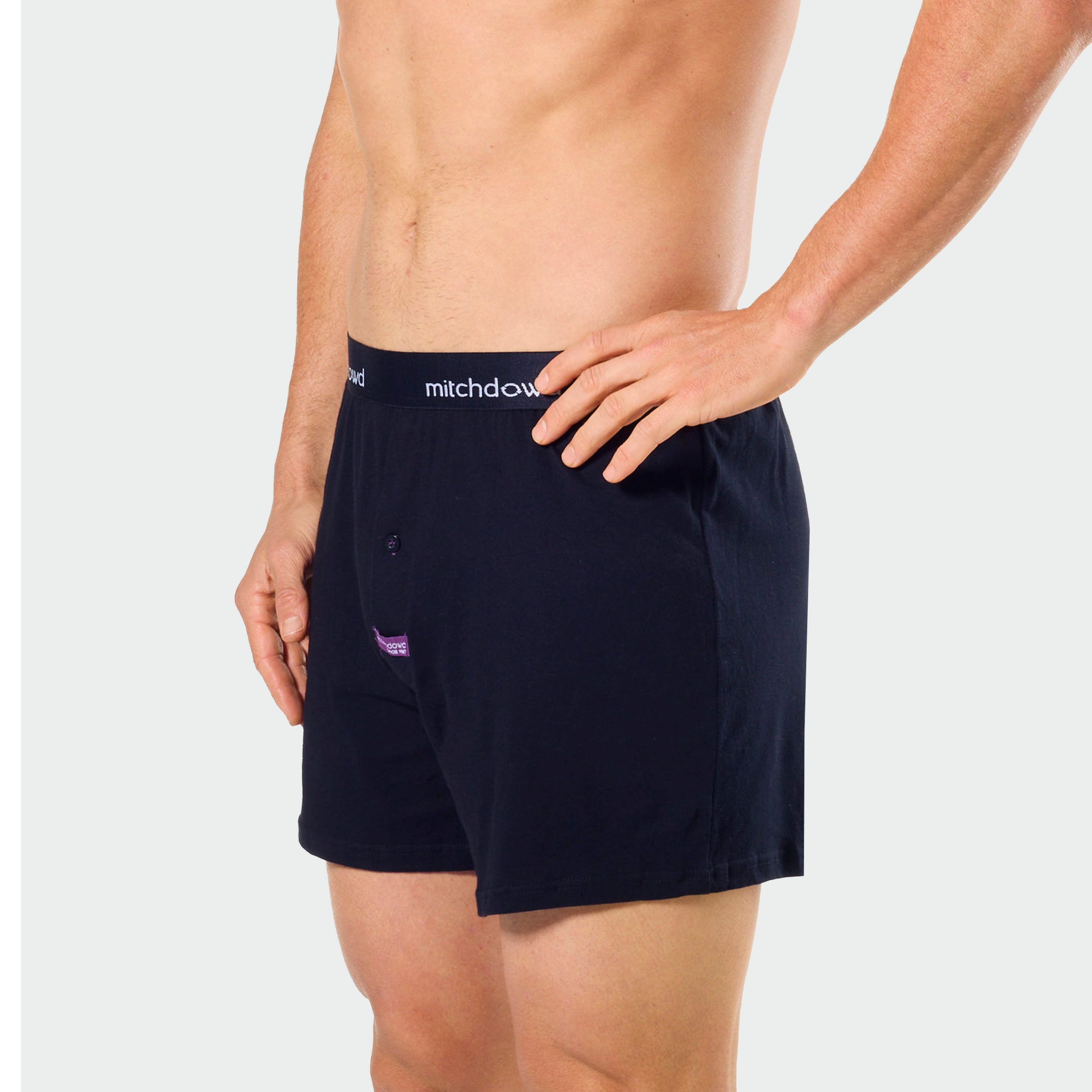 Men's Loose Fit Knit Boxer Shorts 3 Pack - Navy