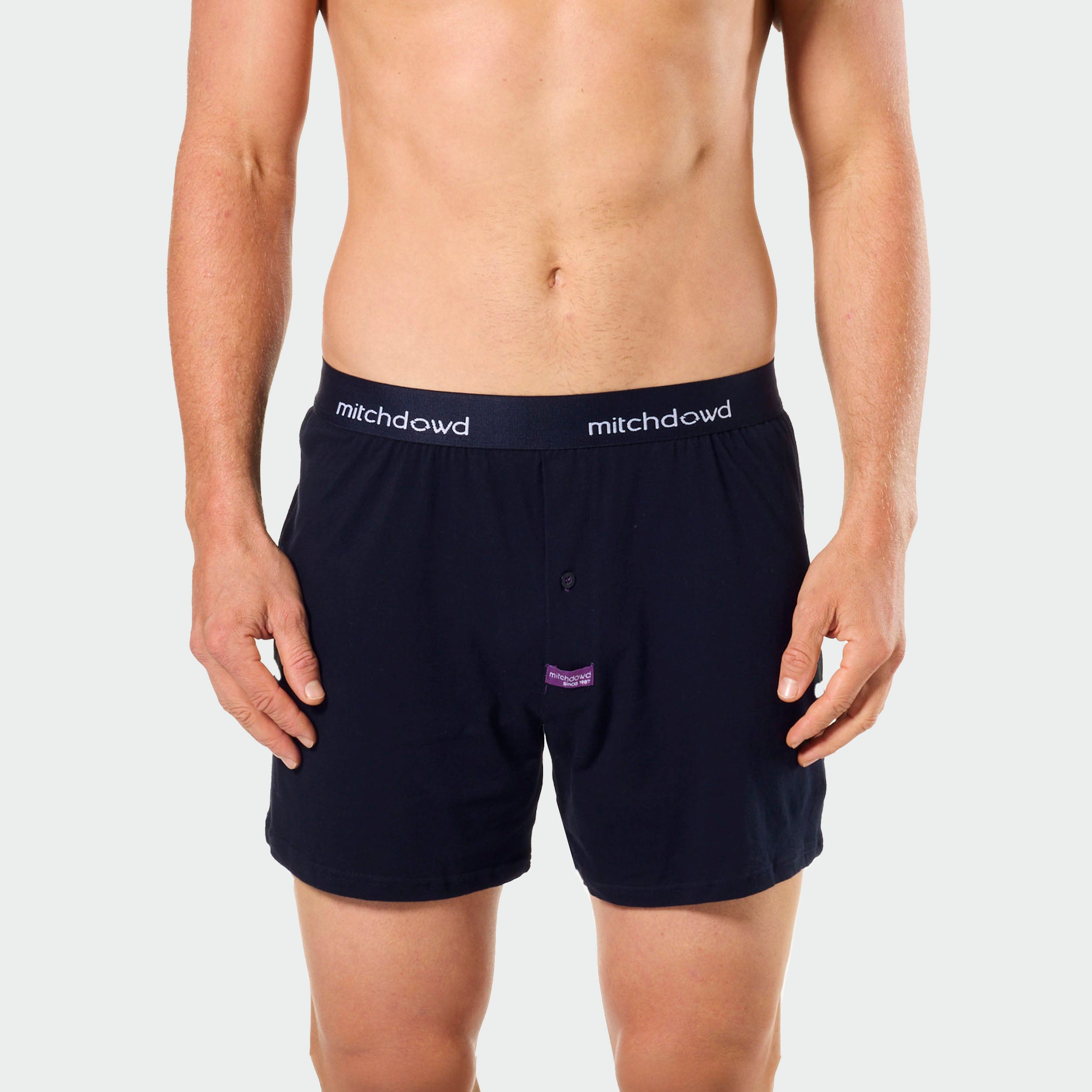 Men's Loose Fit Knit Boxer Shorts 3 Pack - Navy