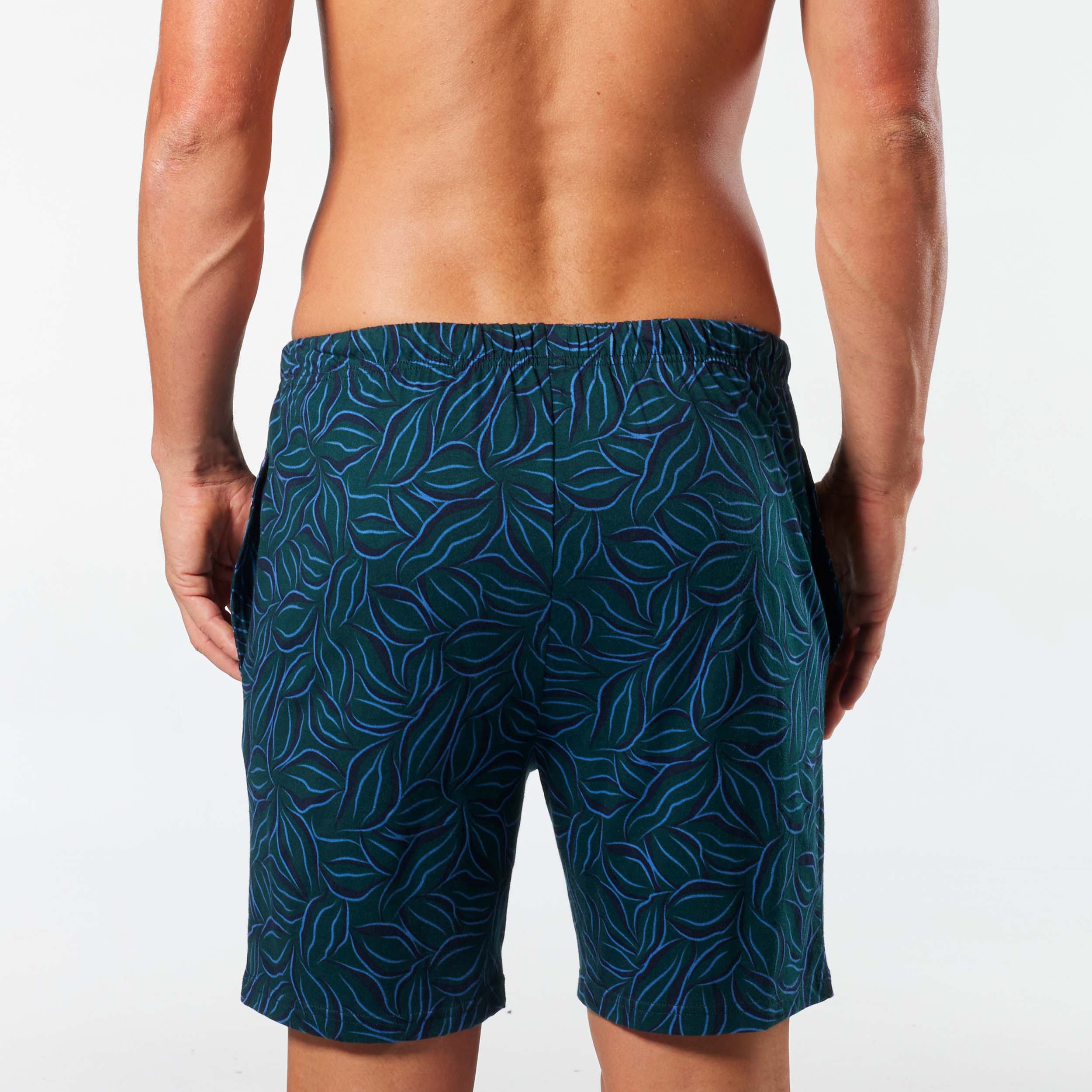 Men's Natural Geo Cotton Sleep Short - Forest - Image 3