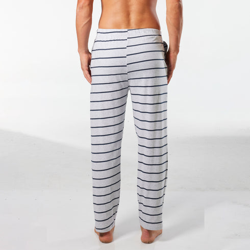 Men's Broad Stripe Cotton Sleep Pant - Grey Marle
