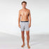 Men's Broad Stripe Cotton Loose Fit Knit Boxer Short 3 Pack - Grey Marle