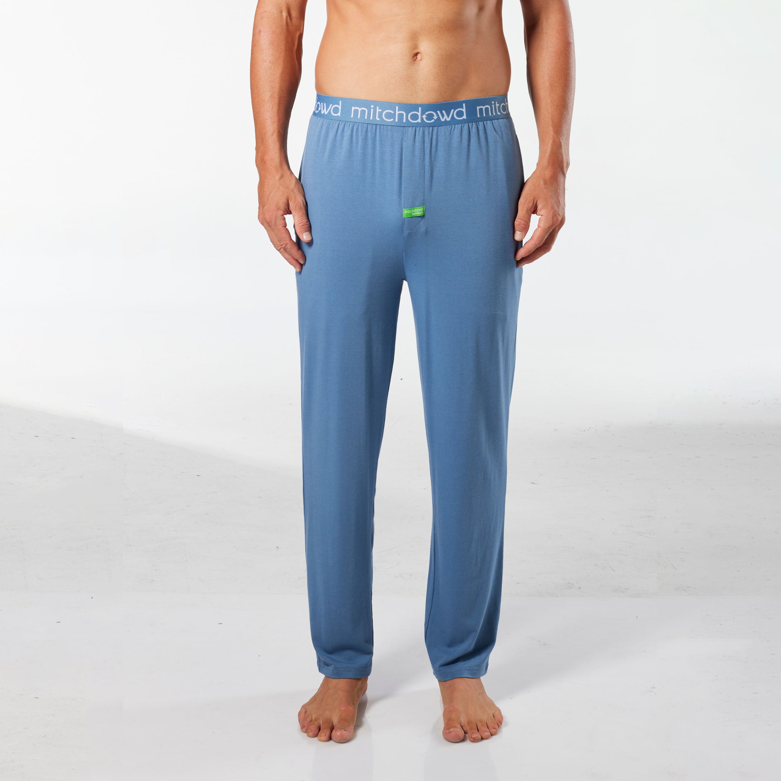 Men's Soft Bamboo Knit Sleep Pants - Blue - Image 2