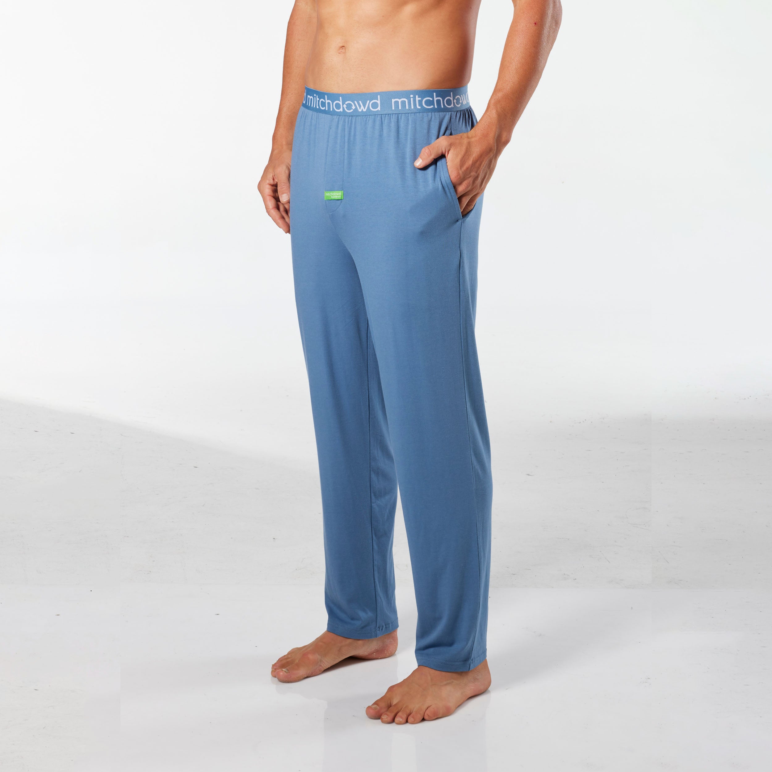 Men's Soft Bamboo Knit Sleep Pants - Blue - Image 3