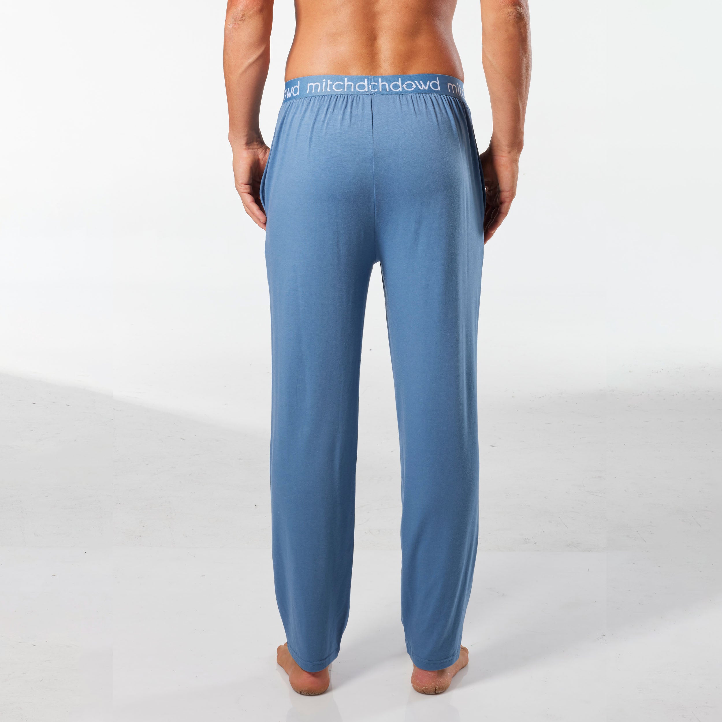 Men's Soft Bamboo Knit Sleep Pants - Blue - Image 4